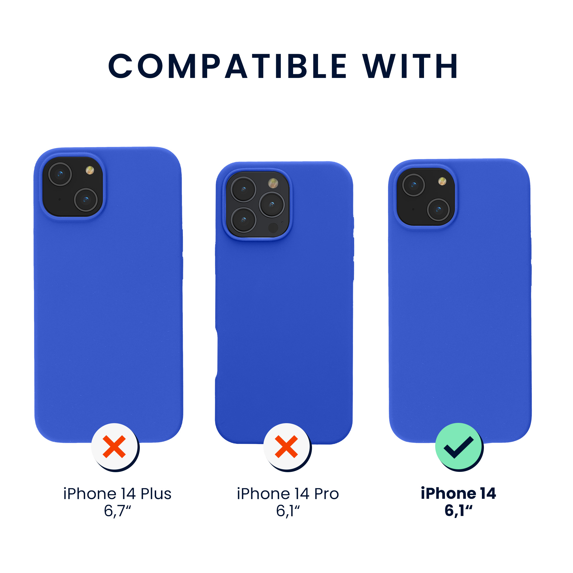 Pouzdro pro Apple iPhone 14 se 2 tvrzenými ochrannými skly kwmobile - baltská modrá