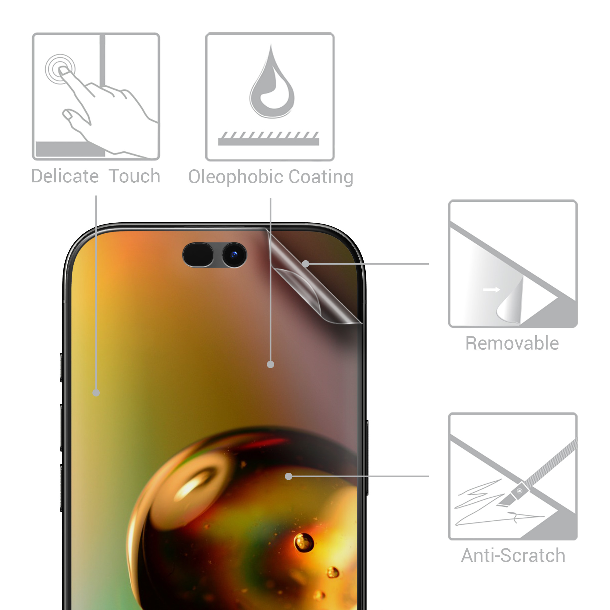 Matné antireflexní ochranné fólie na displej pro Apple iPhone 18 Pro Max, 3 ks, odolné proti poškrábání kwmobile
