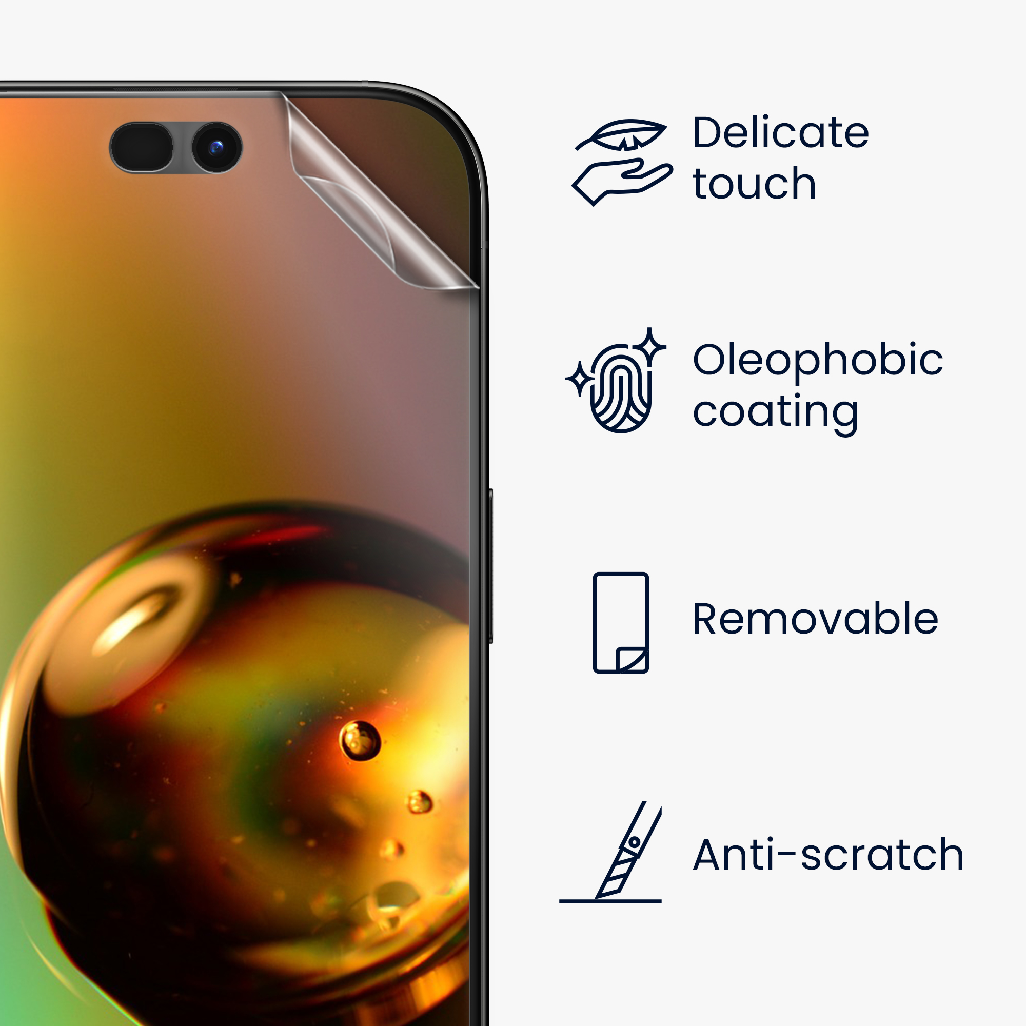 Čiré ochranné fólie na displej pro Apple iPhone 18 Pro, 3 ks, odolné proti poškrábání kwmobile