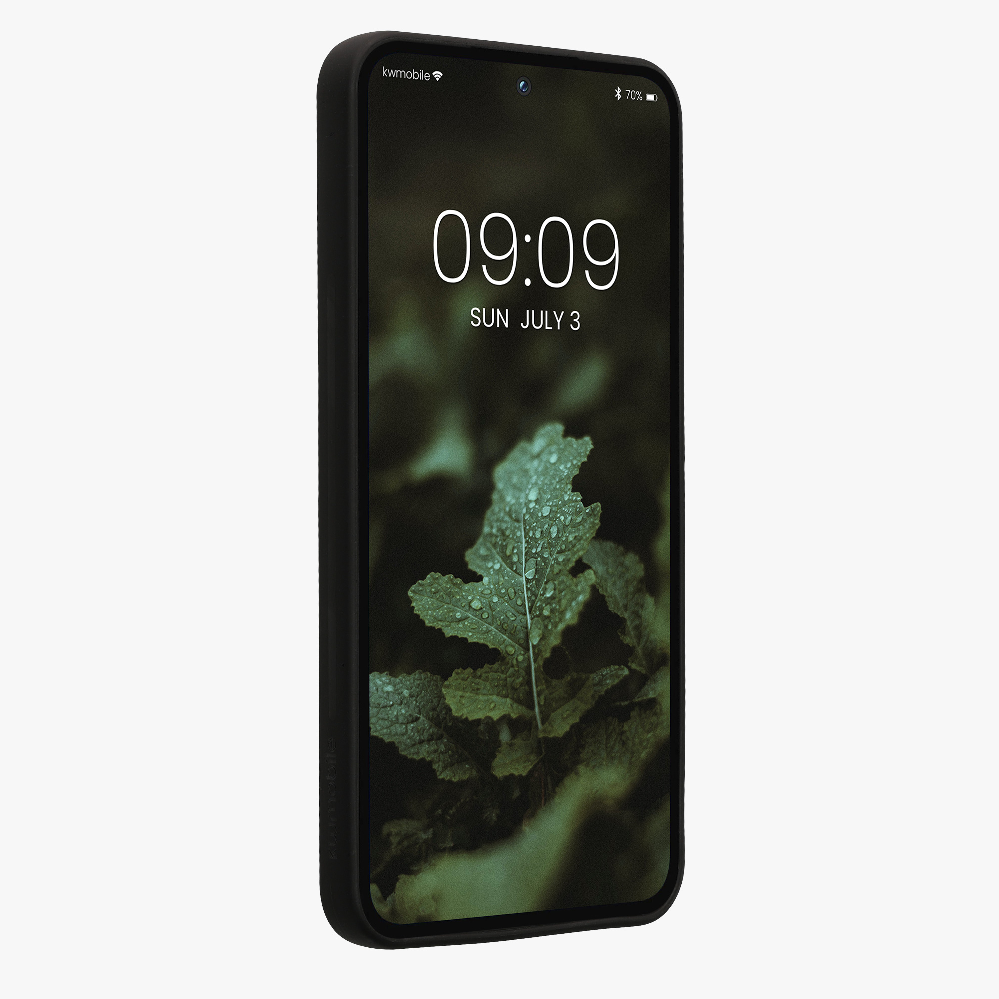 Dřevěný kryt na mobil Samsung Galaxy A55 5G kwmobile TPU rámeček Tmavě hnědá