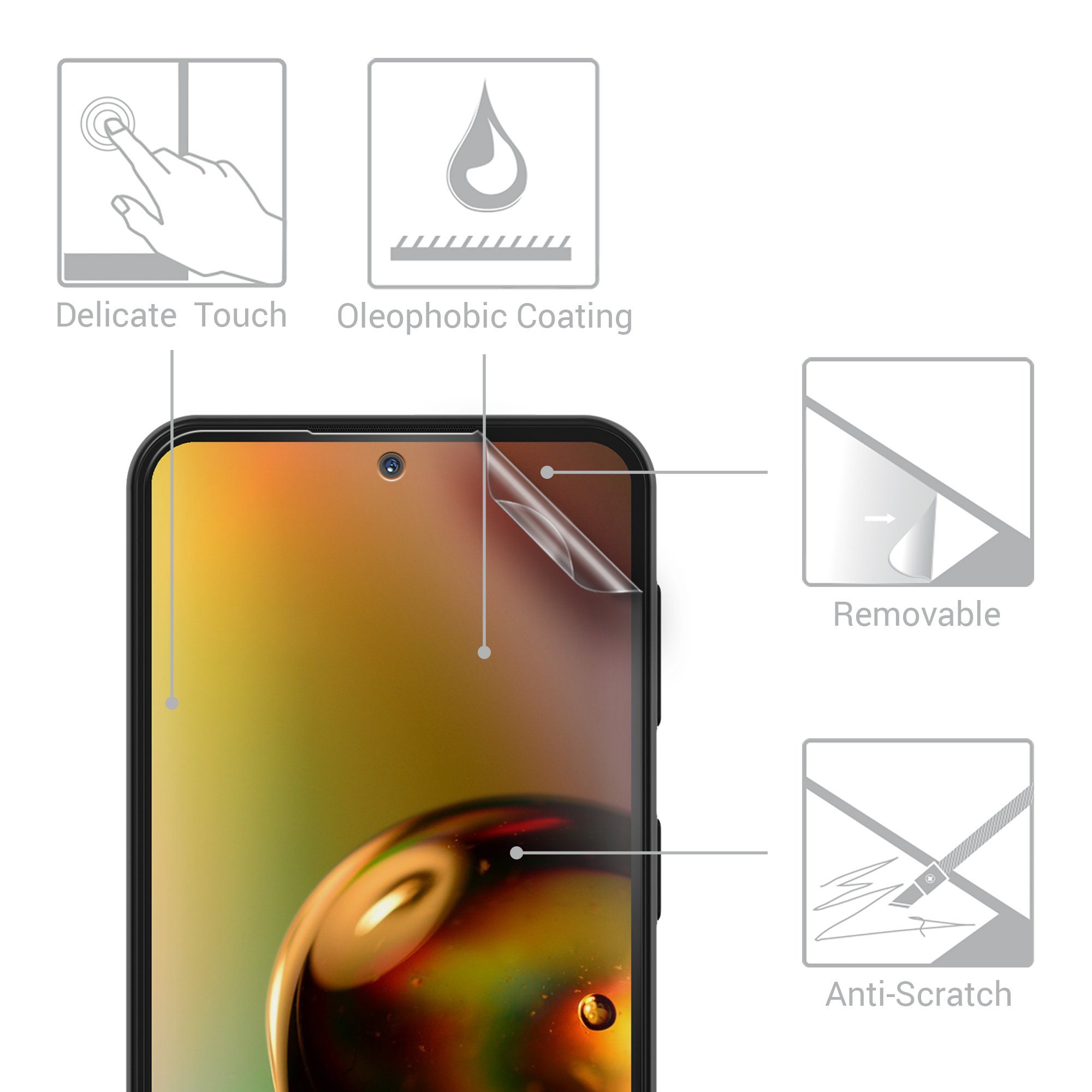 Ochranná fólie Samsung Galaxy A54 5G kwmobile 3 ks anti-fingerprint matná