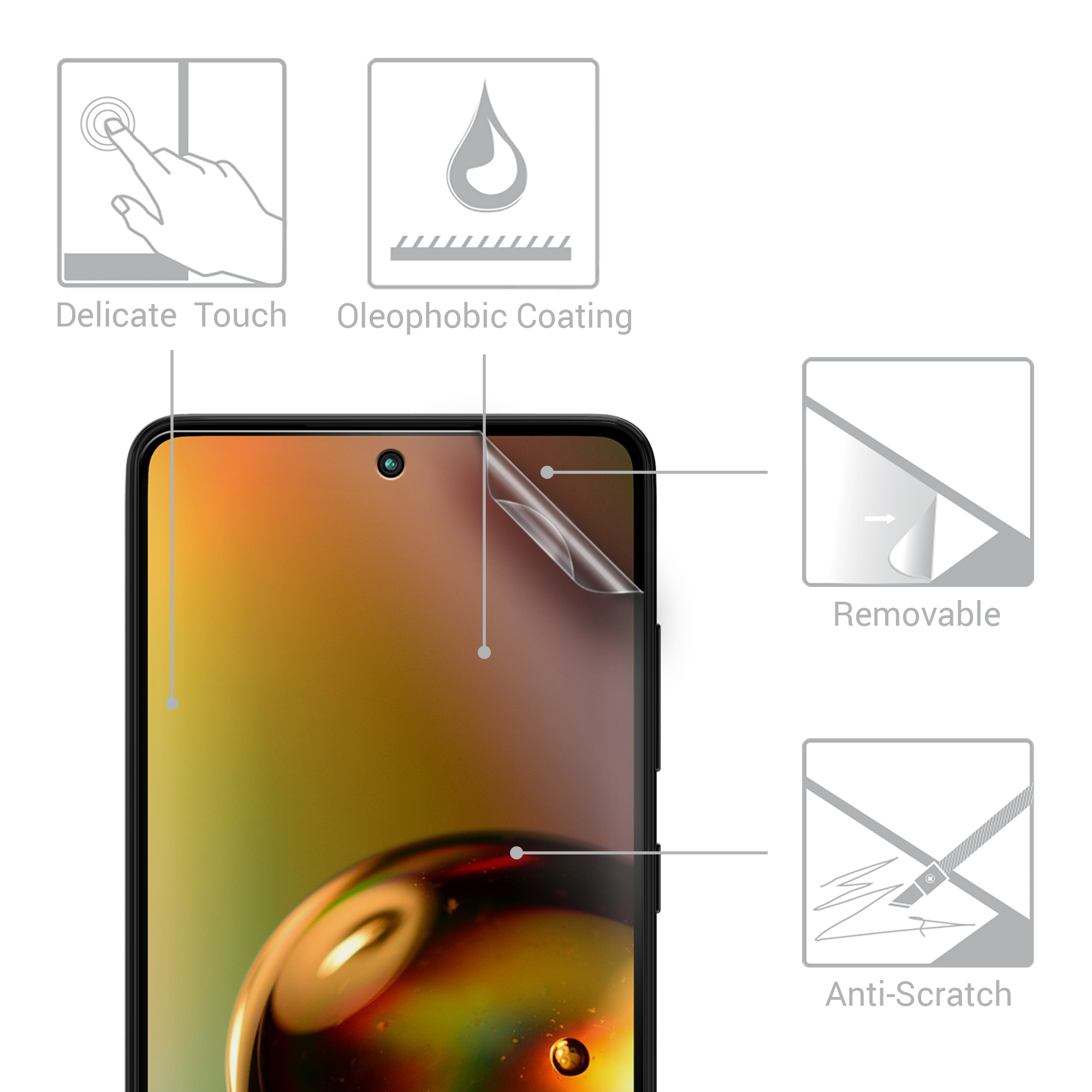 Matná ochranná fólie Samsung Galaxy A52 / A52 5G / A52s 5G kwmobile 3 ks anti-fingerprint matná