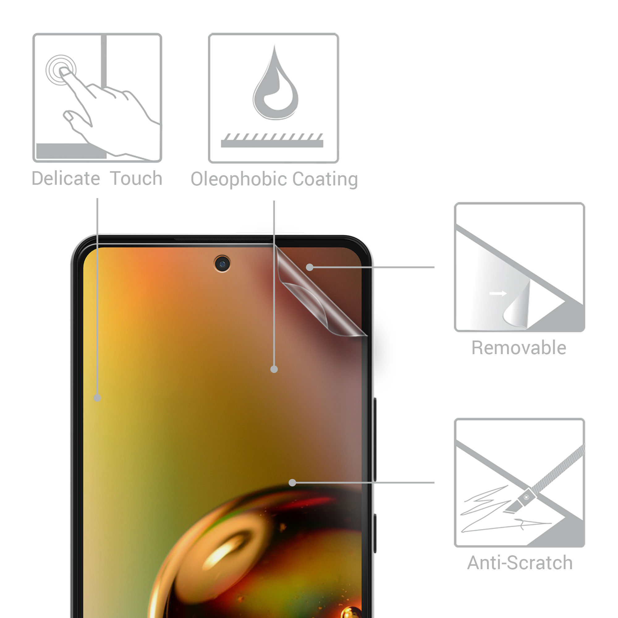Matná ochranná fólie Samsung Galaxy A53 5G kwmobile 3 ks anti-fingerprint matná