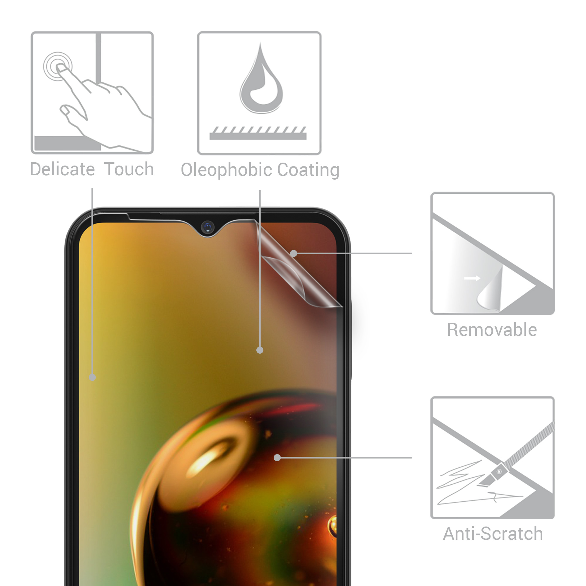 Sada 3 ochranných fólií pro Samsung Galaxy A14 5G kwmobile - matný