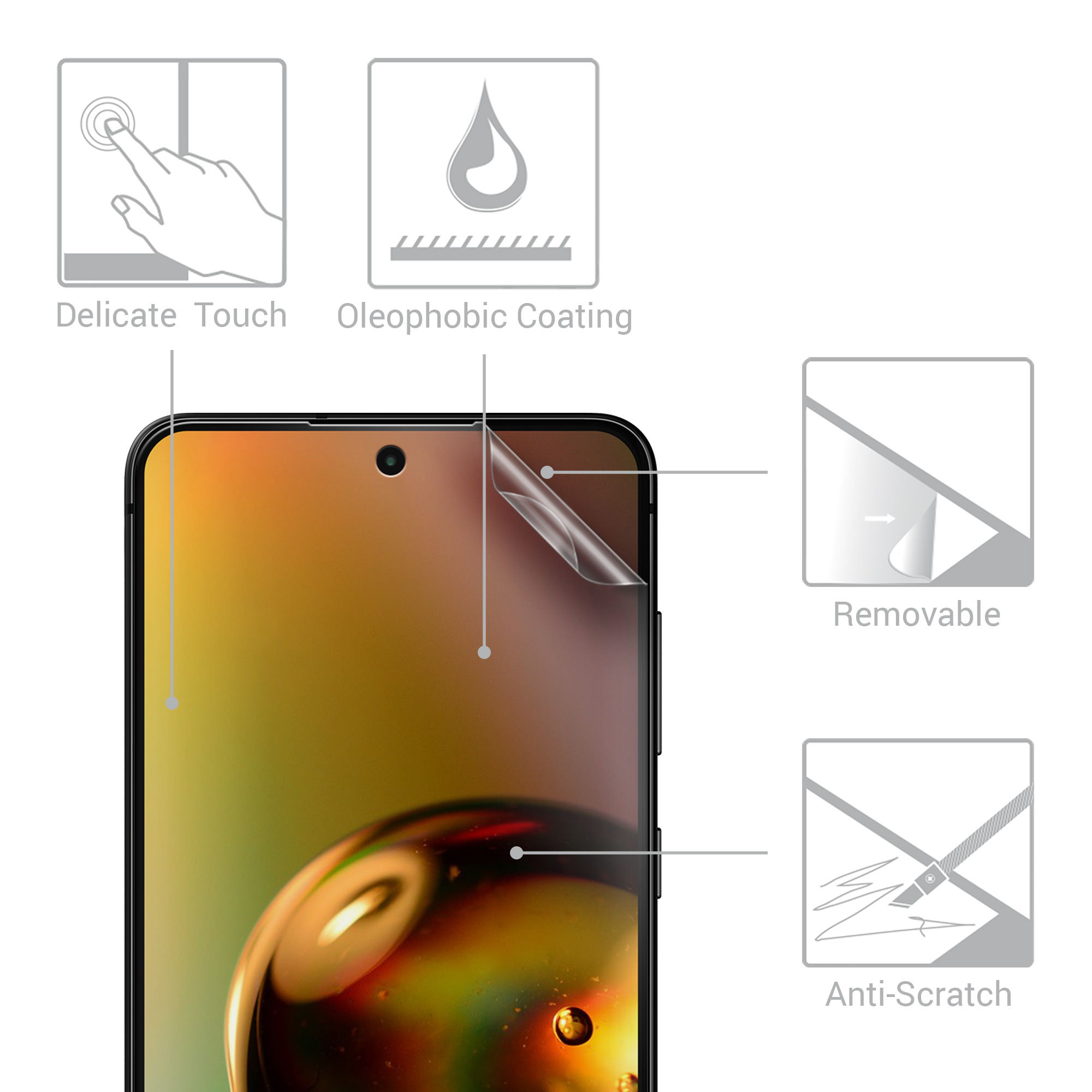 Ochranná fólie Samsung Galaxy A55 5G kwmobile 3 ks anti-fingerprint matná