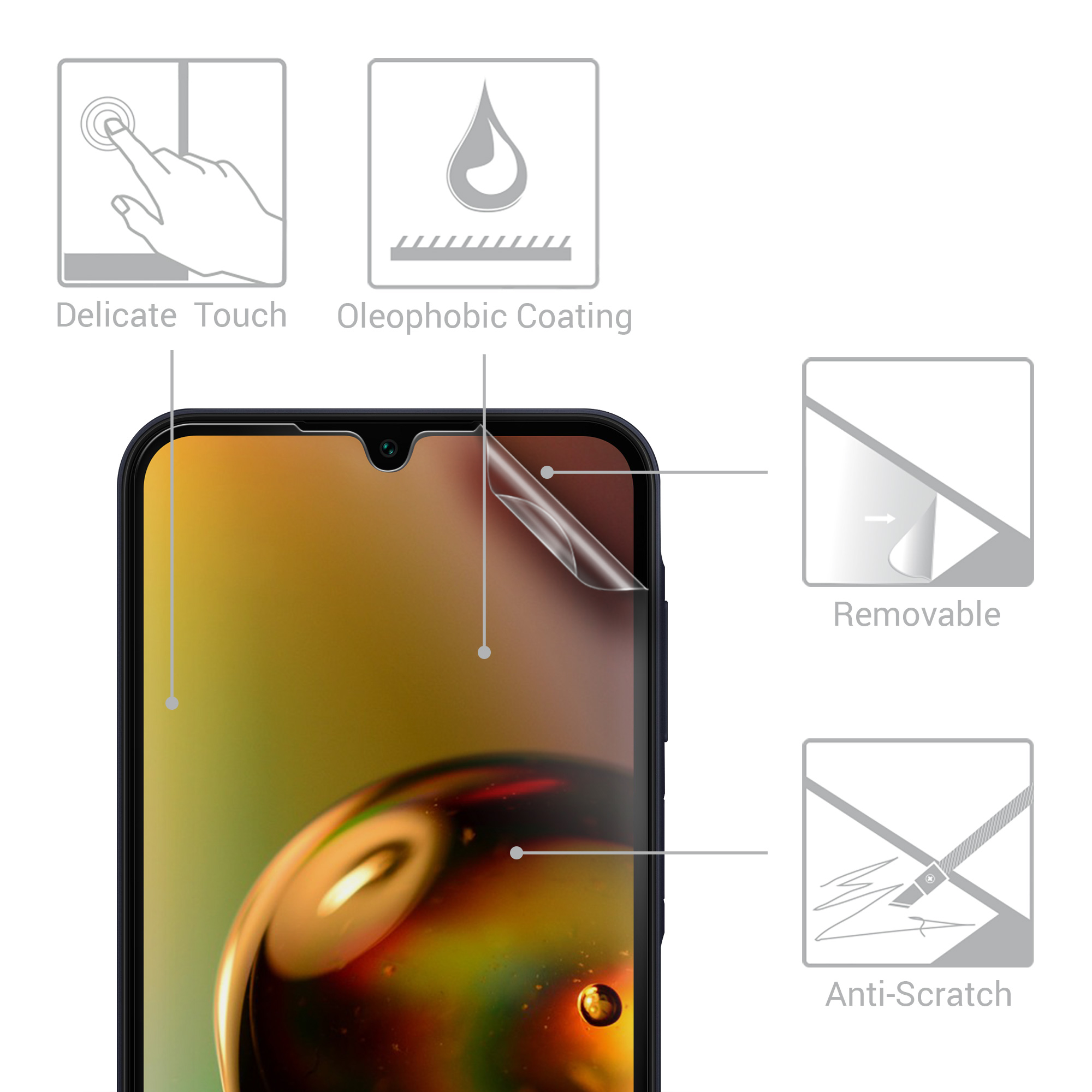 Matná ochranná fólie Samsung Galaxy A15 5G kwmobile 3 ks anti-fingerprint matná