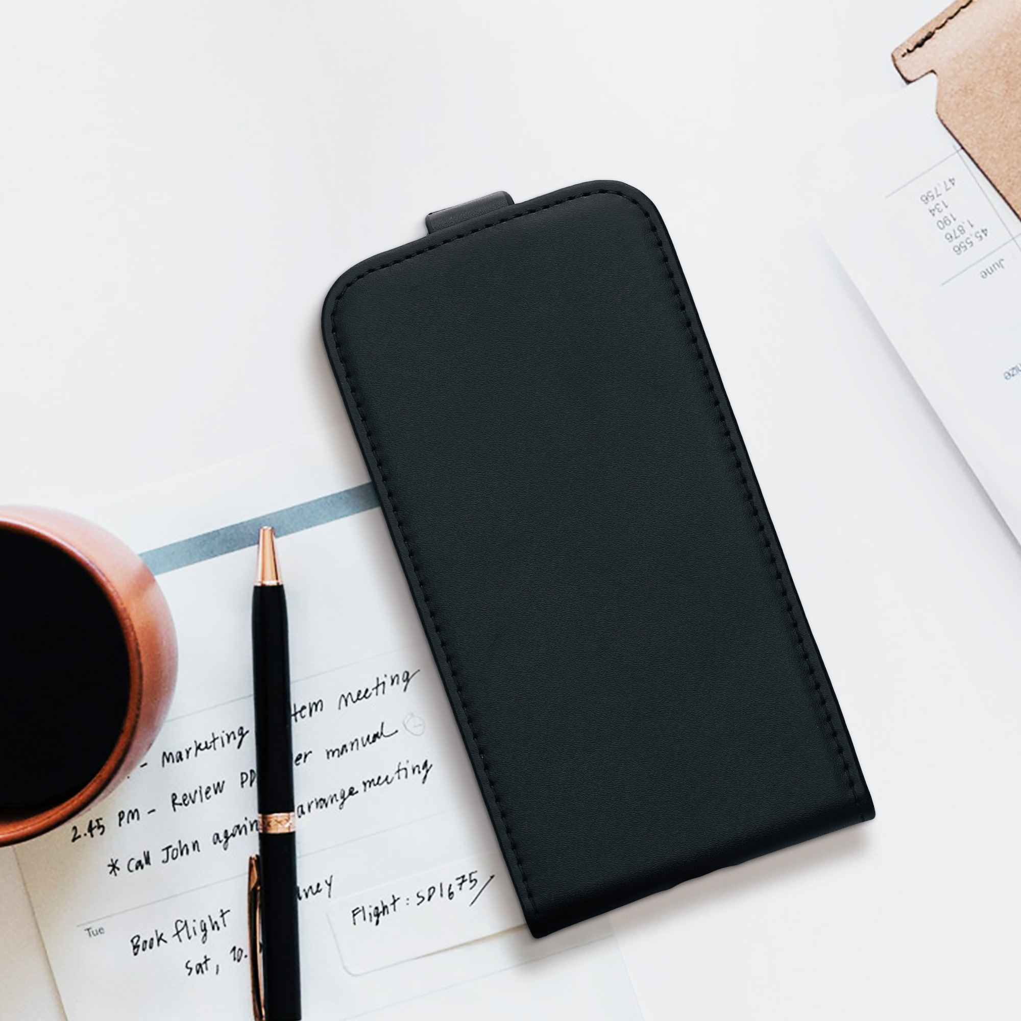 Flip pouzdro Samsung Galaxy A55 5G kwmobile PU kůže vertikální s magnetem Černá