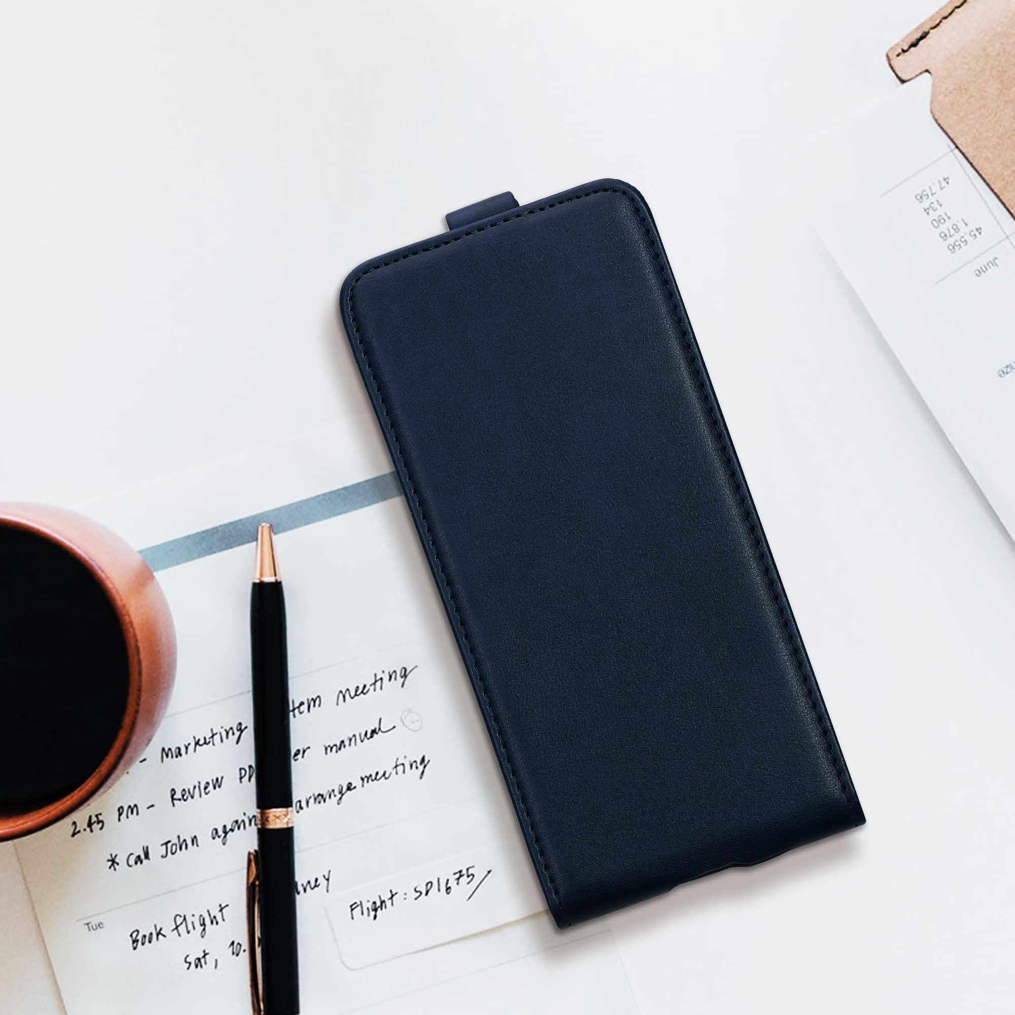 Flip pouzdro Samsung Galaxy A55 5G kwmobile PU kůže vertikální s magnetem Tmavě modrá