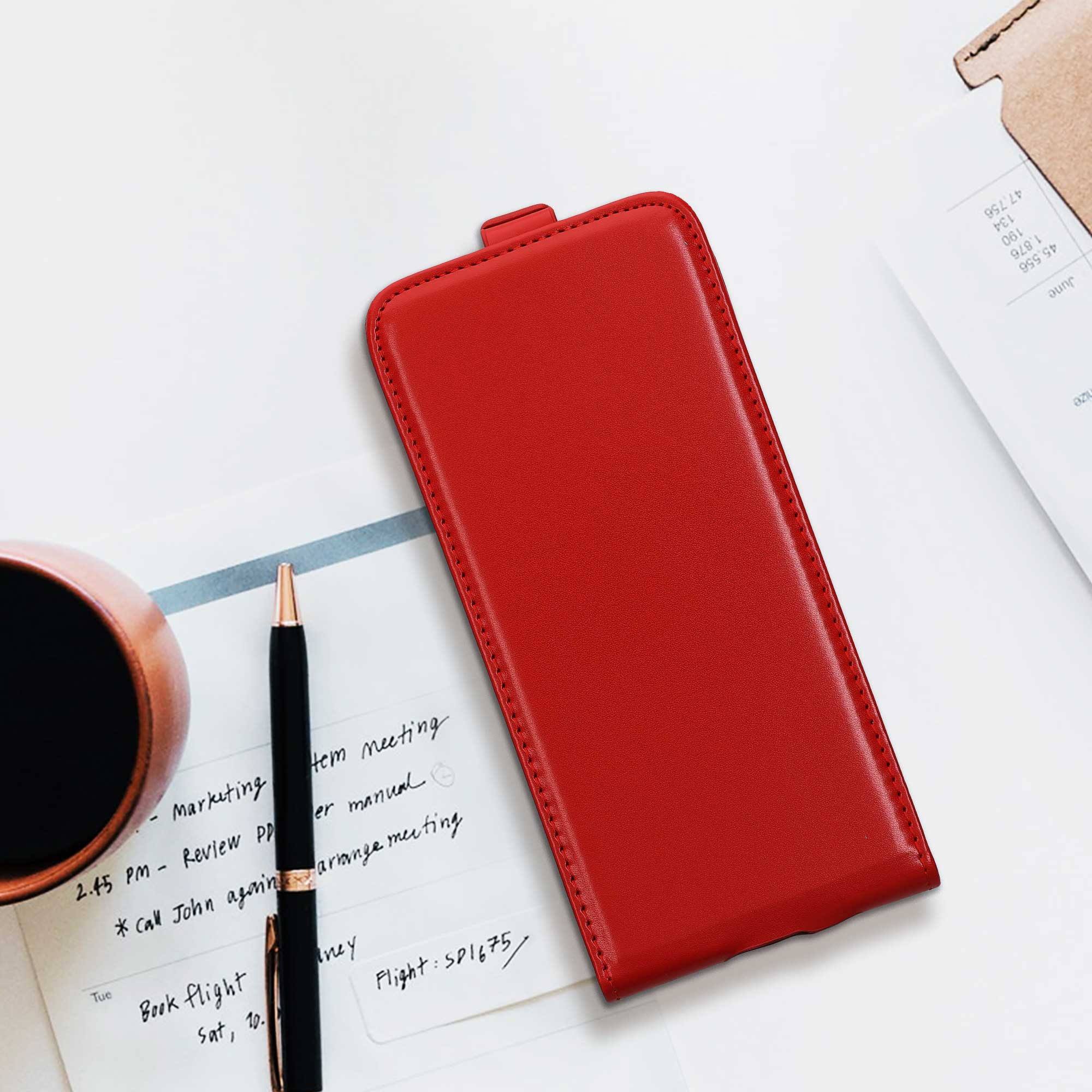 Flip pouzdro Samsung Galaxy A55 5G kwmobile PU kůže vertikální s magnetem Tmavě červená