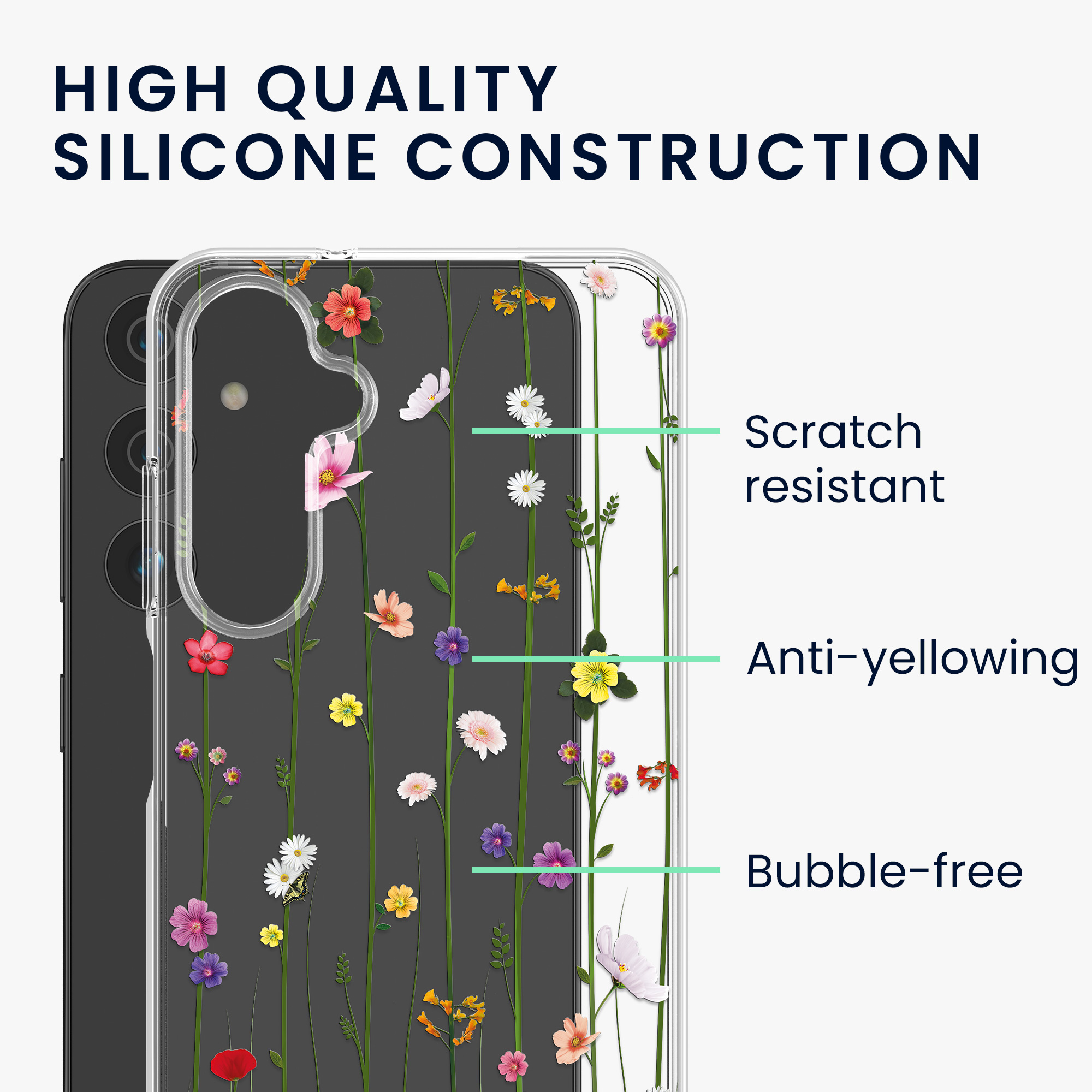 Kryt na mobil Samsung Galaxy A15 5G kwmobile motiv Wildflower Vines Vícebarevná / transparentní