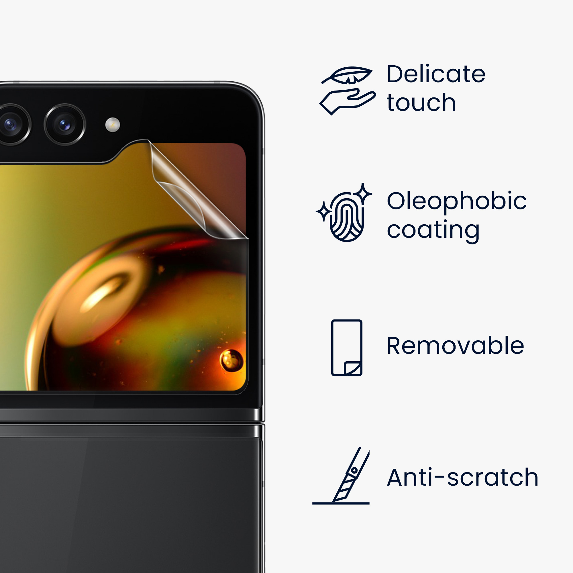 6x Ochranná fólie na mobil kwmobile pro Samsung Galaxy Z Flip5 - čirá