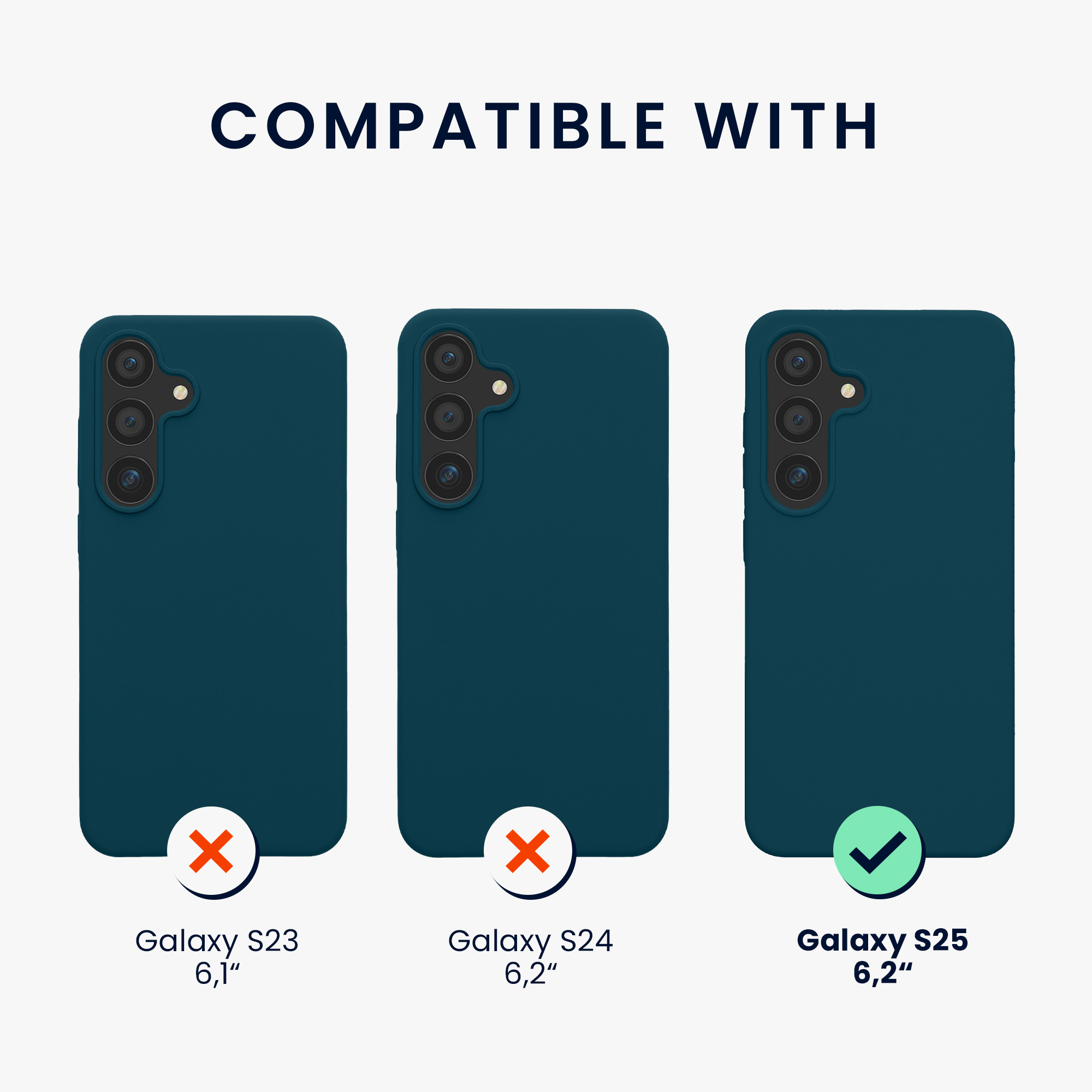 Kryt na mobil Samsung Galaxy S25 kwmobile matná petrolejová Teal Matte