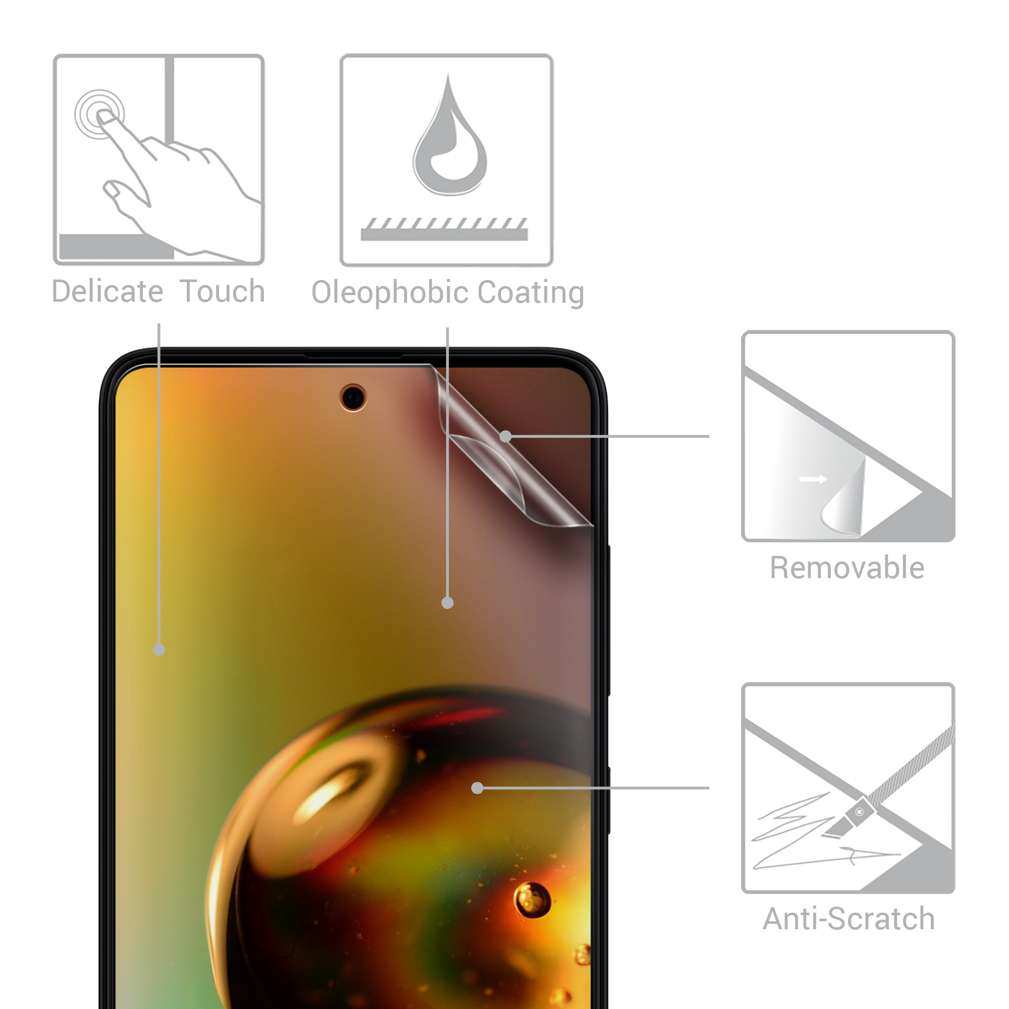 Matná ochranná fólie Samsung Galaxy A51 kwmobile 3 ks anti-fingerprint matná