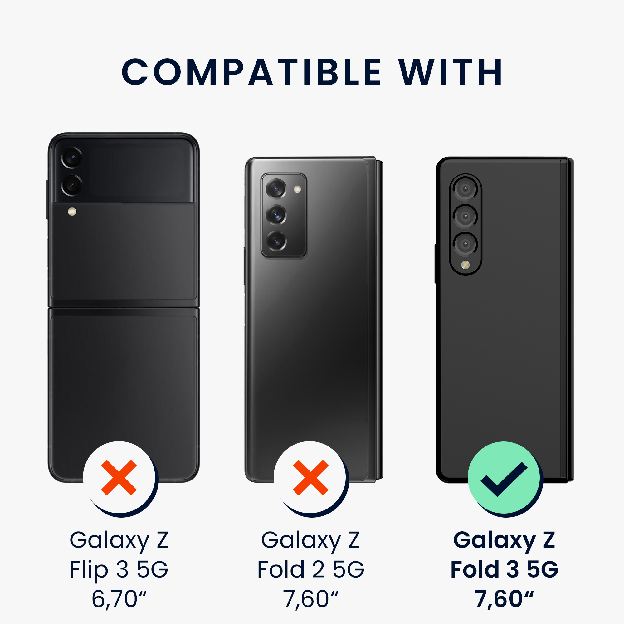 Kryt kwmobile pro Samsung Galaxy Z Fold 3 5G - čirá