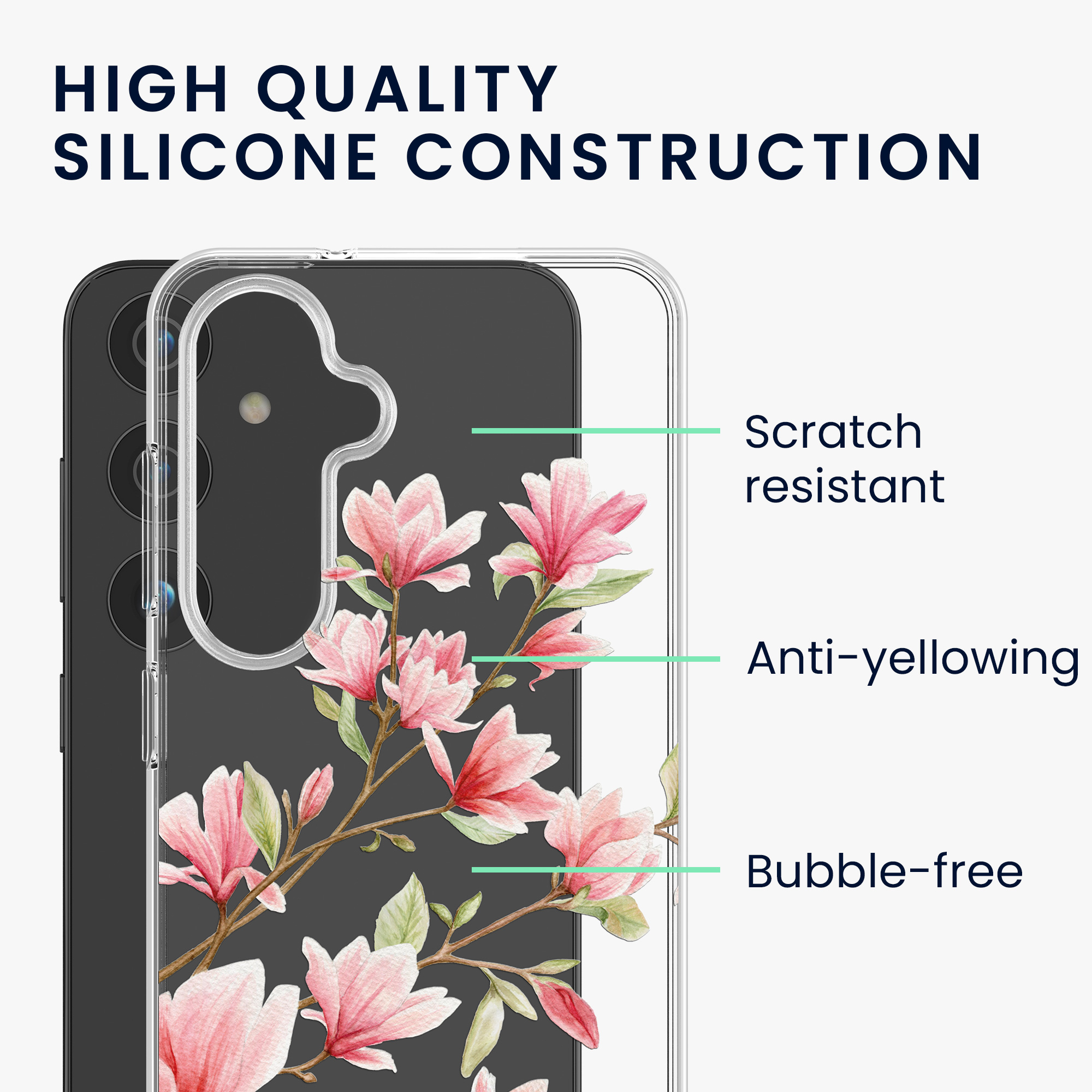 Lesklý kryt Samsung Galaxy S25 kwmobile magnolie růžová / bílá / transparentní