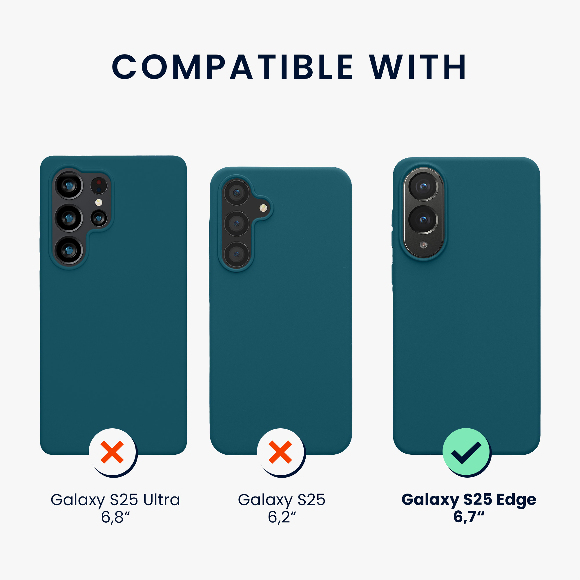 Kryt na mobil Samsung Galaxy S25 Edge kwmobile matná petrolejová