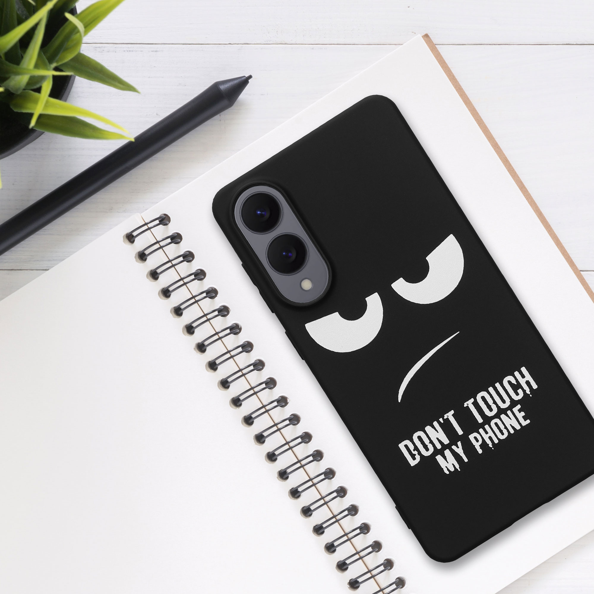 Kryt s potiskem Samsung Galaxy S25 Edge kwmobile bílá / černá