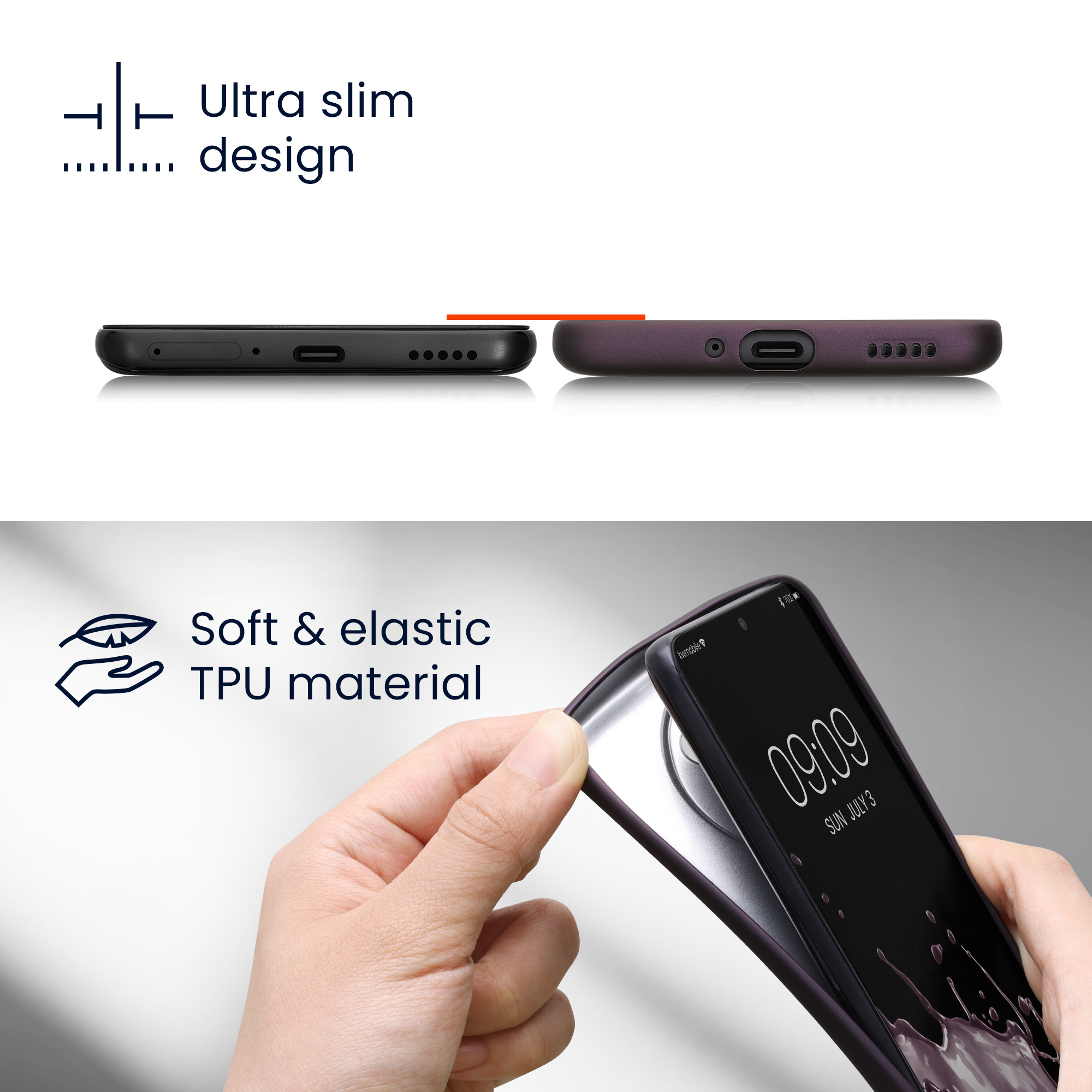 Kryt na mobil Samsung Galaxy A14 5G kwmobile TPU metalický Metalická ostružinová