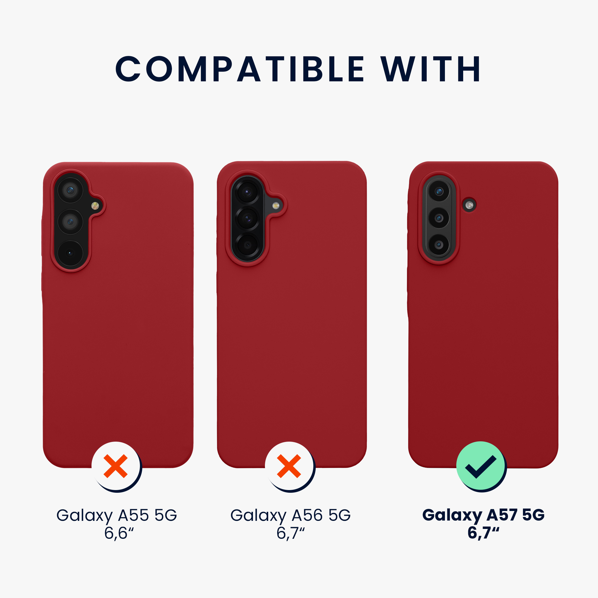 Pouzdro pro Samsung Galaxy A57 5G kwmobile silikonové - rebarborová červená