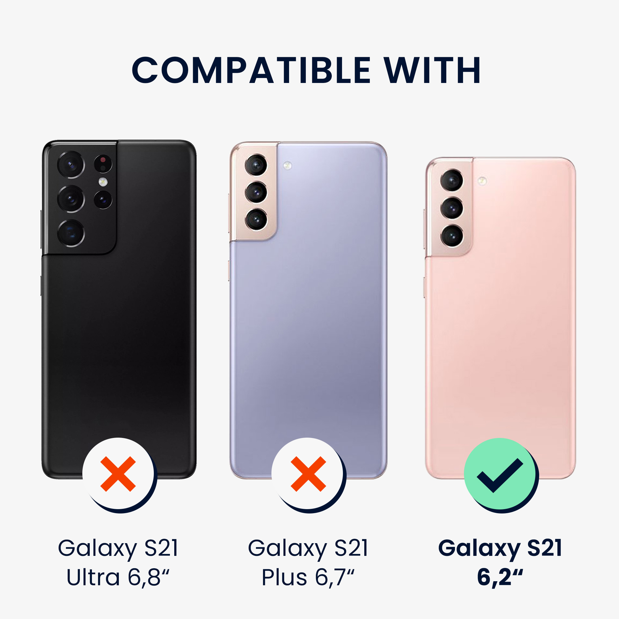 Pouzdro pro Samsung Galaxy S21 se 2 tvrzenými ochrannými skly kwmobile - černá