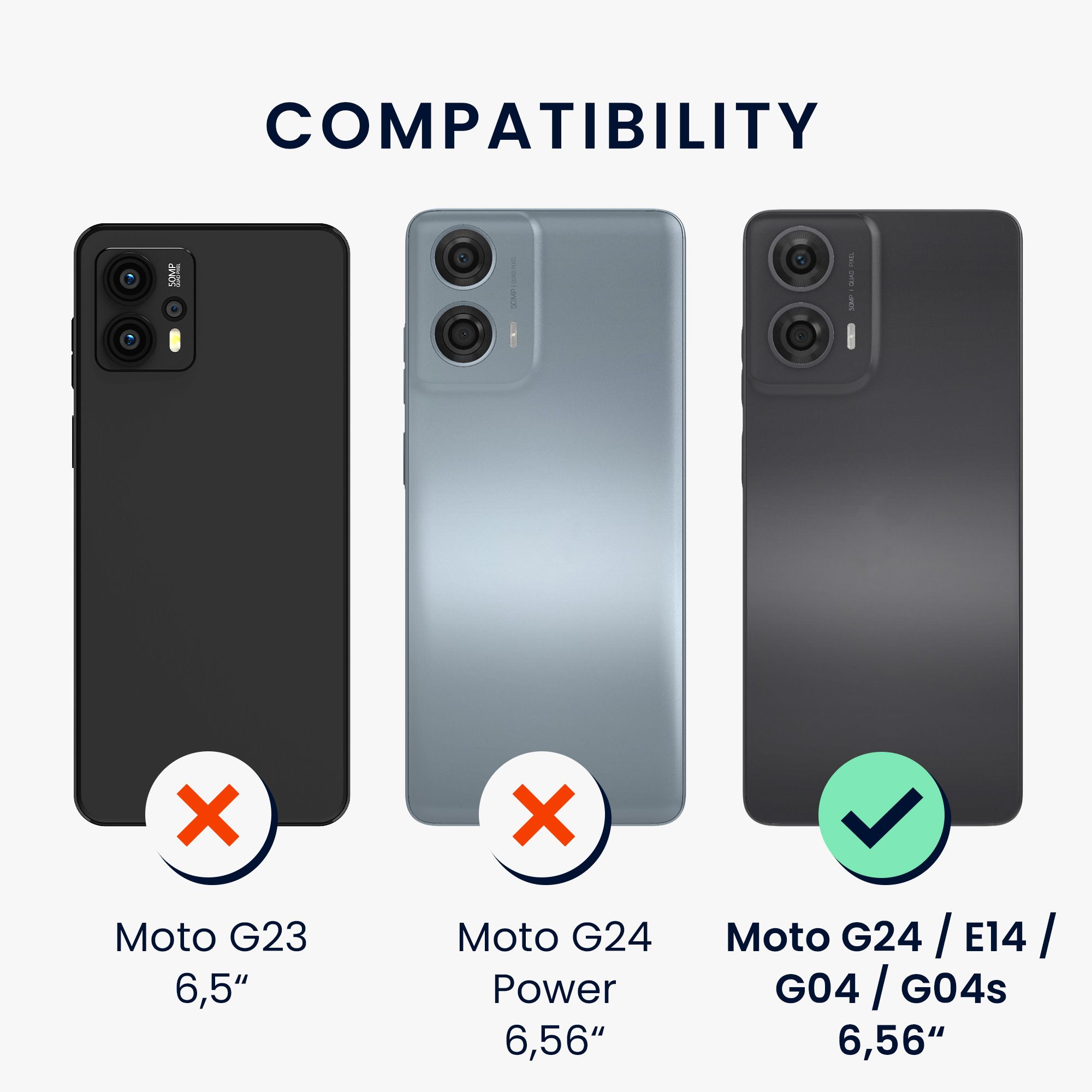 Kryt s popruhem kwmobile pro Motorola Moto G24 / E14 / G04 / G04s - Růžové třešňové květy / tmavě hnědá / transparentní