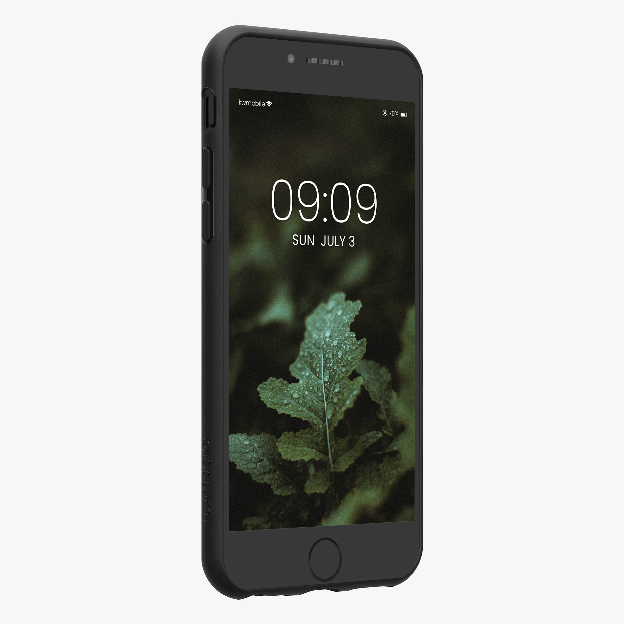 Dřevěný kryt s TPU bumperem kwmobile pro iPhone SE 2022/2020/8/7 - tmavě hnědá