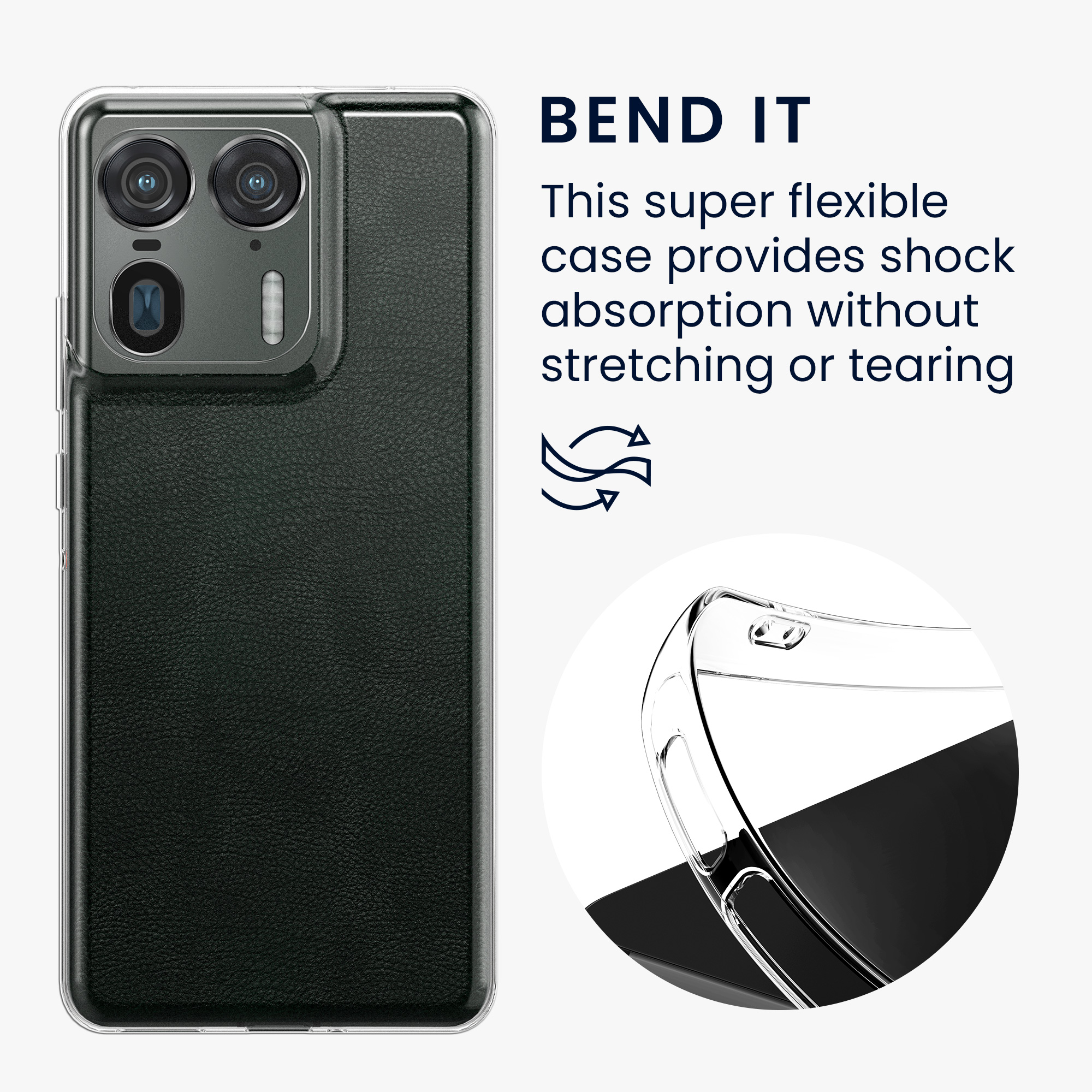 Tenký čirý TPU kryt pro Motorola Edge 50 Ultra kwmobile ‑ čirá
