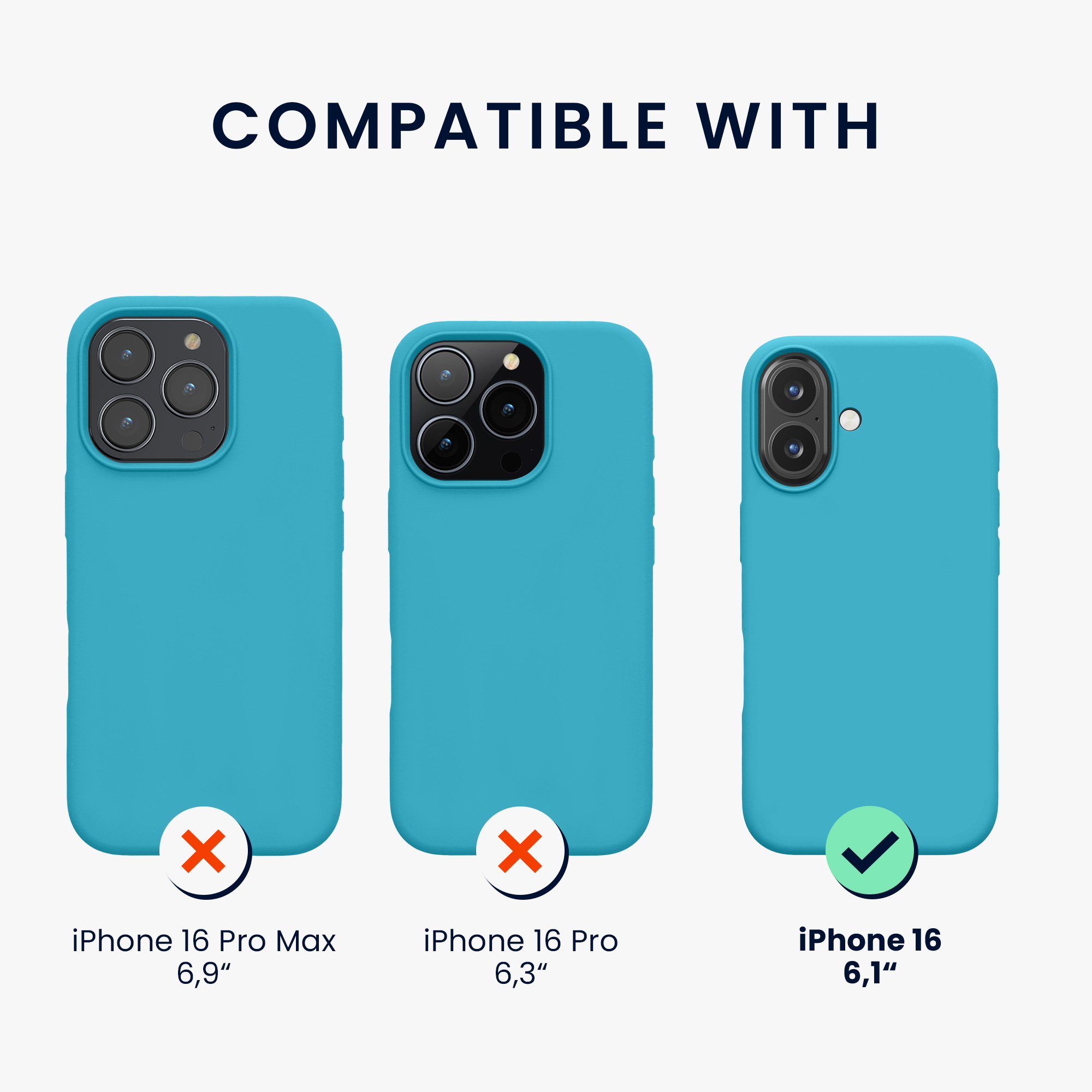 Silikonový kryt kwmobile pro iPhone 16 - ledově modrá