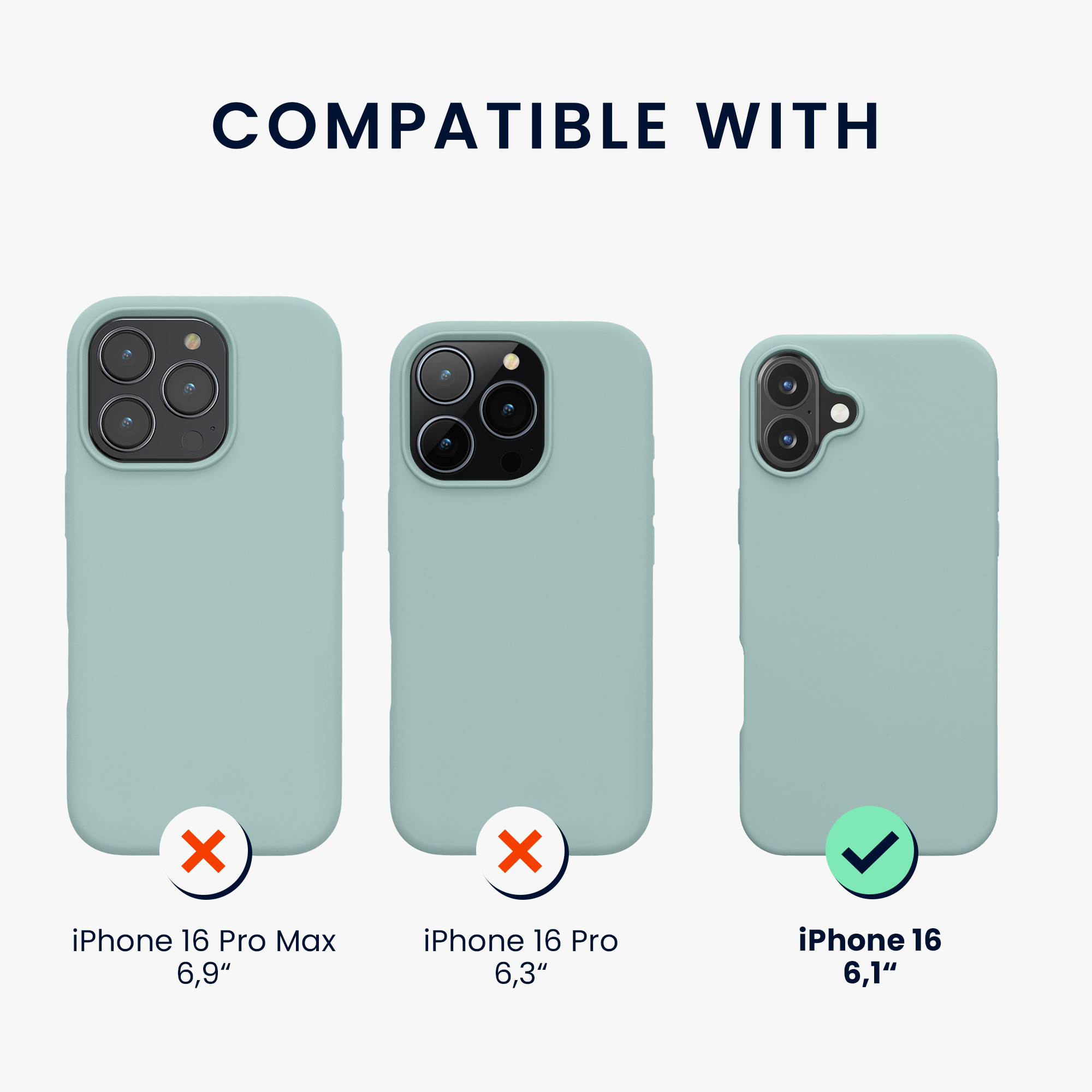 TPU silikonový kryt pro Apple iPhone 16, měkký povrch kwmobile ‑ mátová