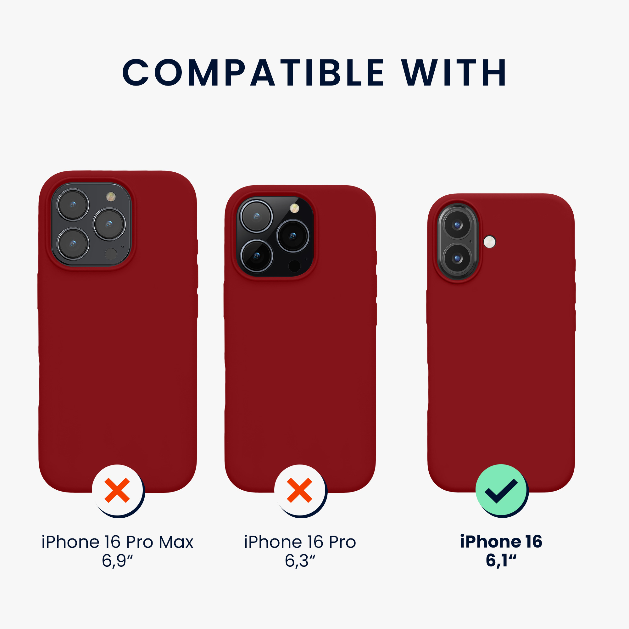 Silikonový kryt na mobil Apple iPhone 16 kwmobile - rebarborově červená