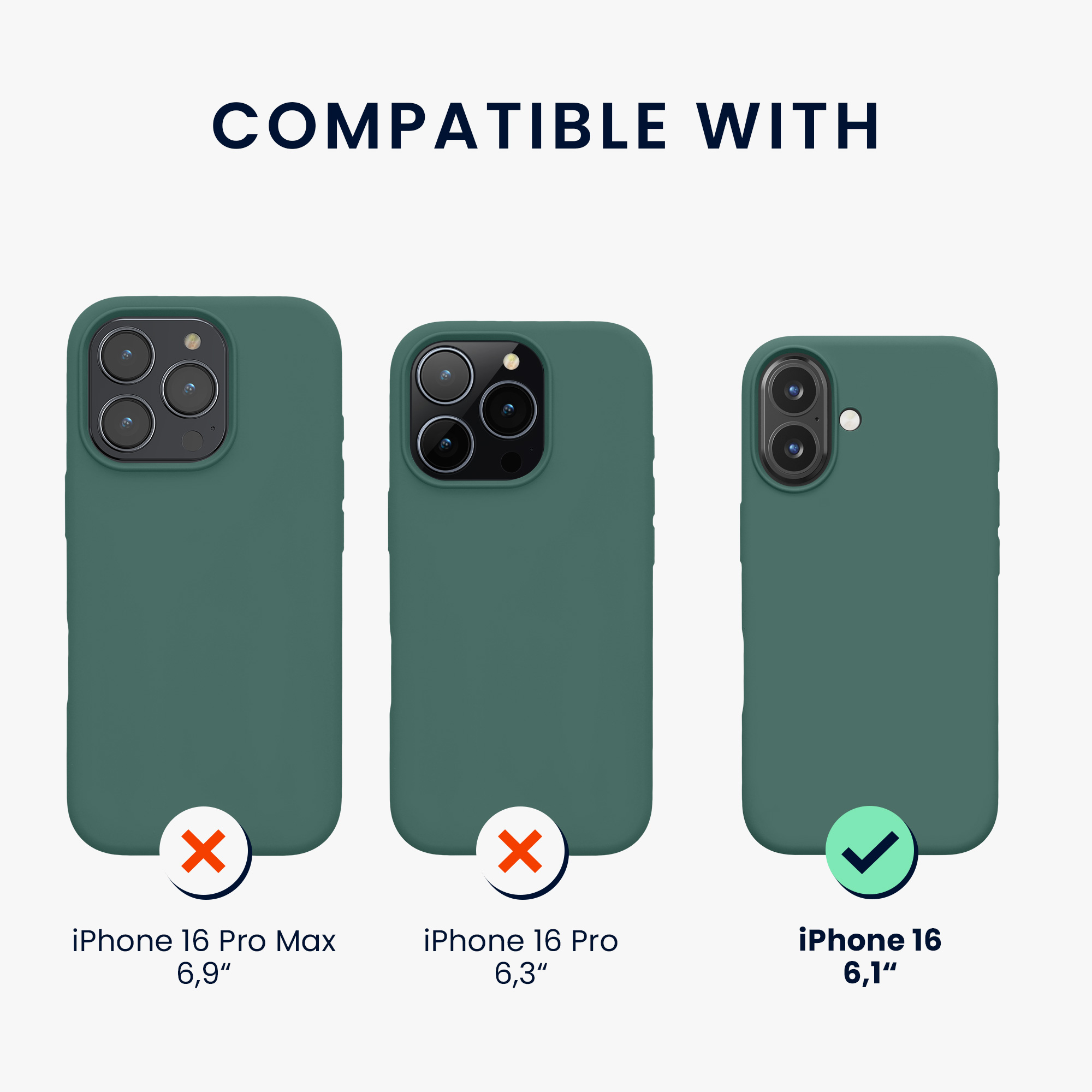 Silikonový kryt na mobil Apple iPhone 16 kwmobile - lesní zelená