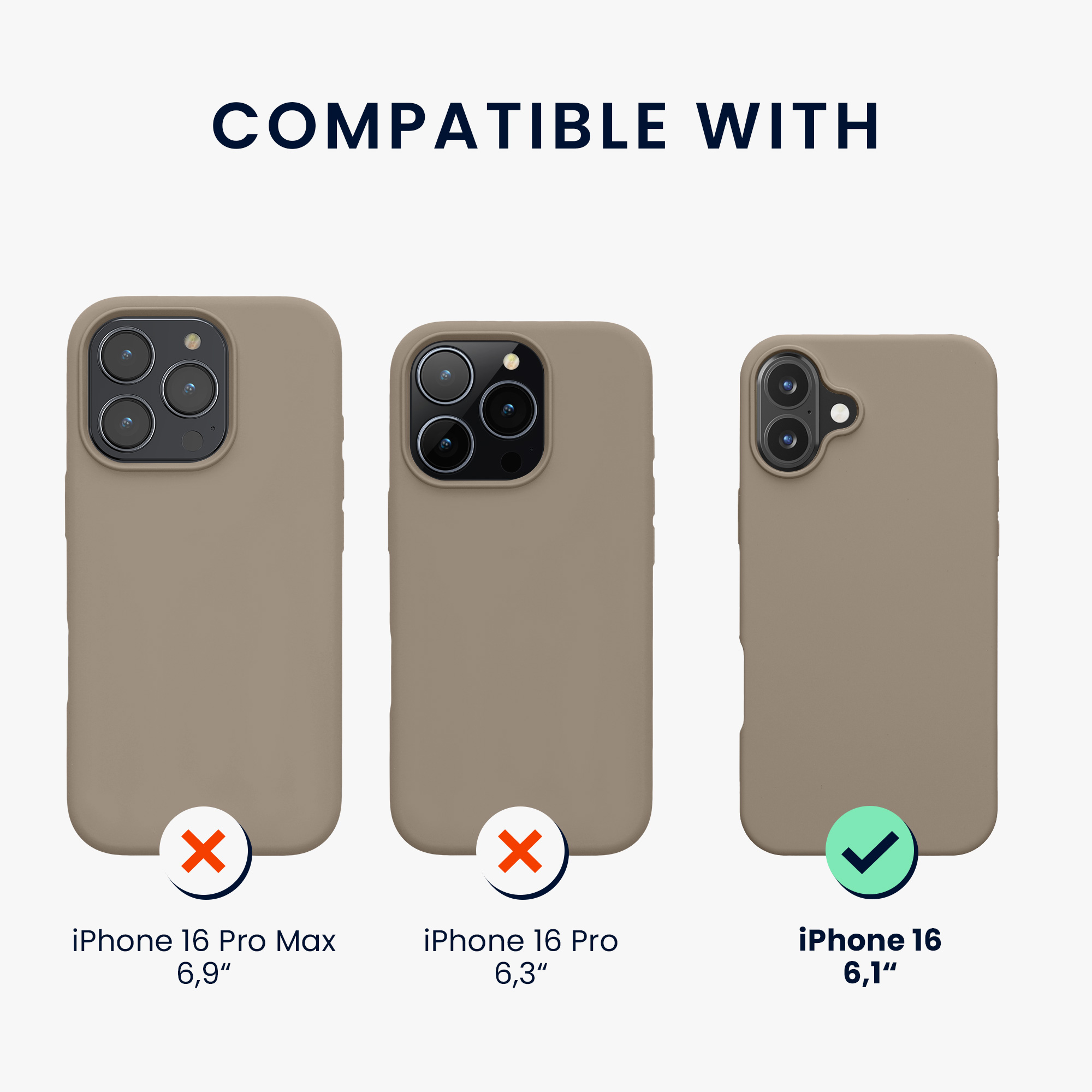 Pouzdro pro Apple iPhone 16 kwmobile silikonové - taupe