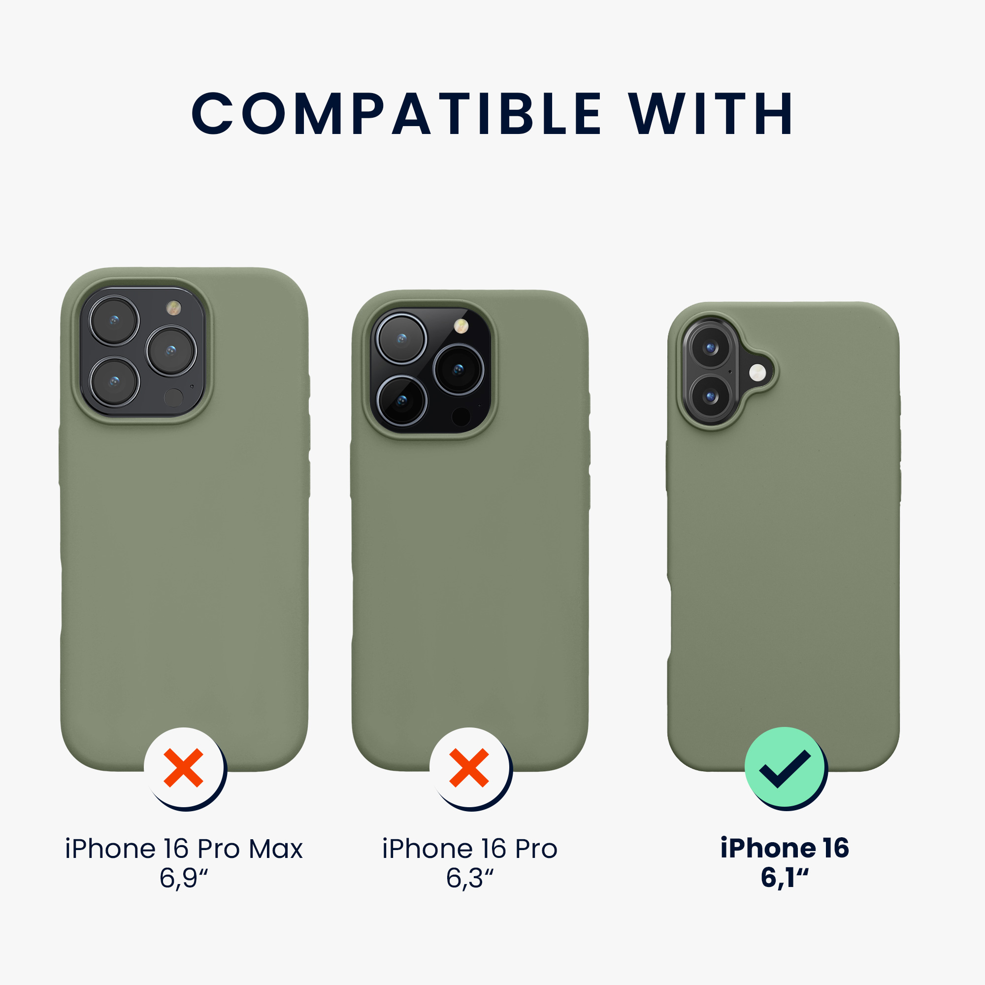 Pouzdro pro Apple iPhone 16 kwmobile silikonové - šedozelená