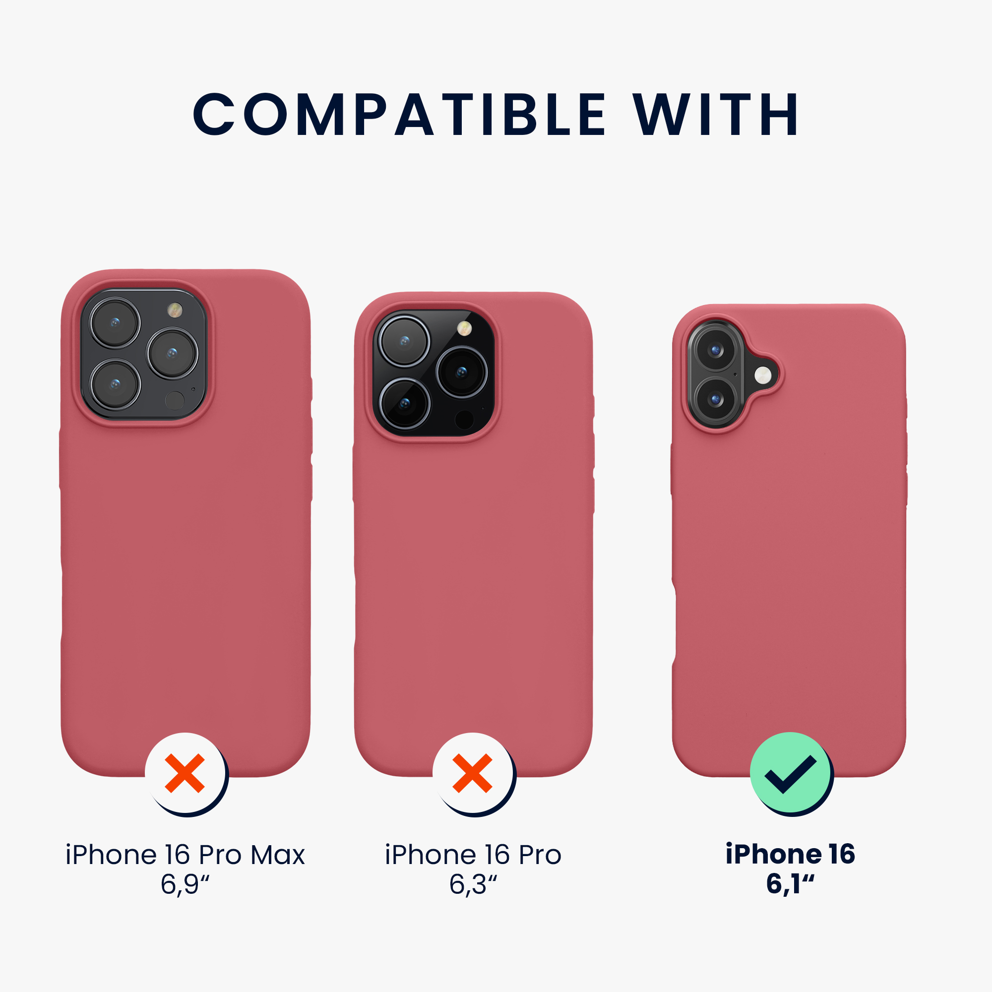 Pouzdro pro Apple iPhone 16 kwmobile silikonové - tmavě starorůžová