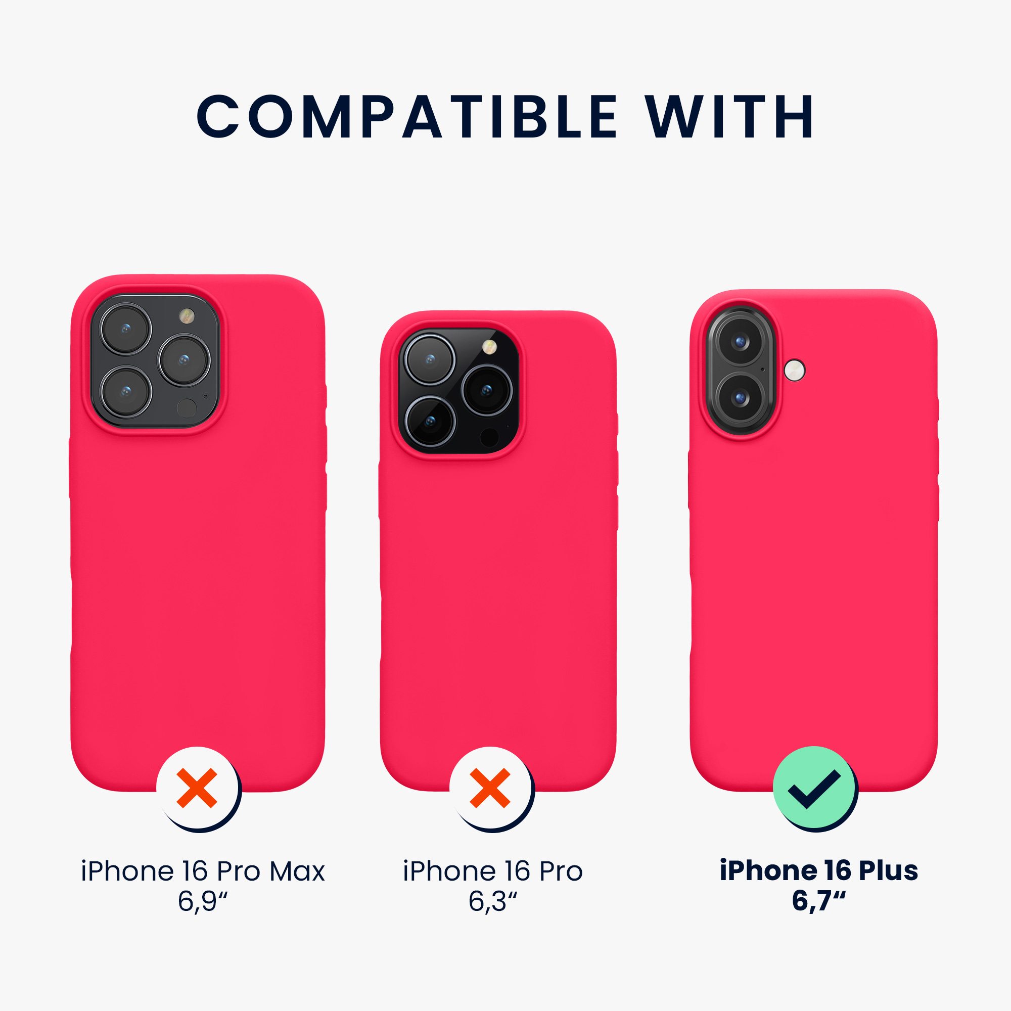 Silikonový kryt na mobil Apple iPhone 16 Plus kwmobile - neonově růžová