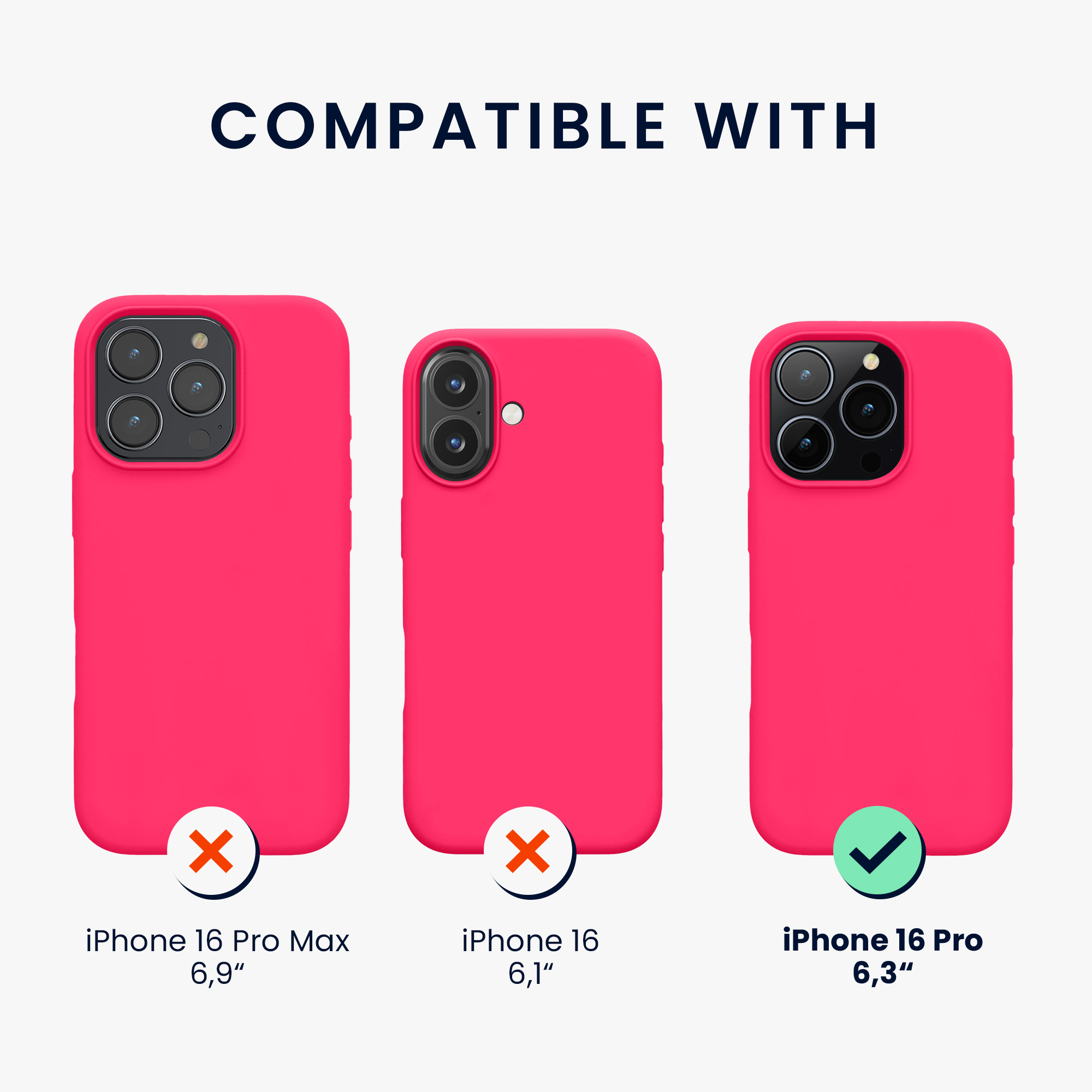 Silikonový kryt na mobil Apple iPhone 16 Pro kwmobile - neonově růžová