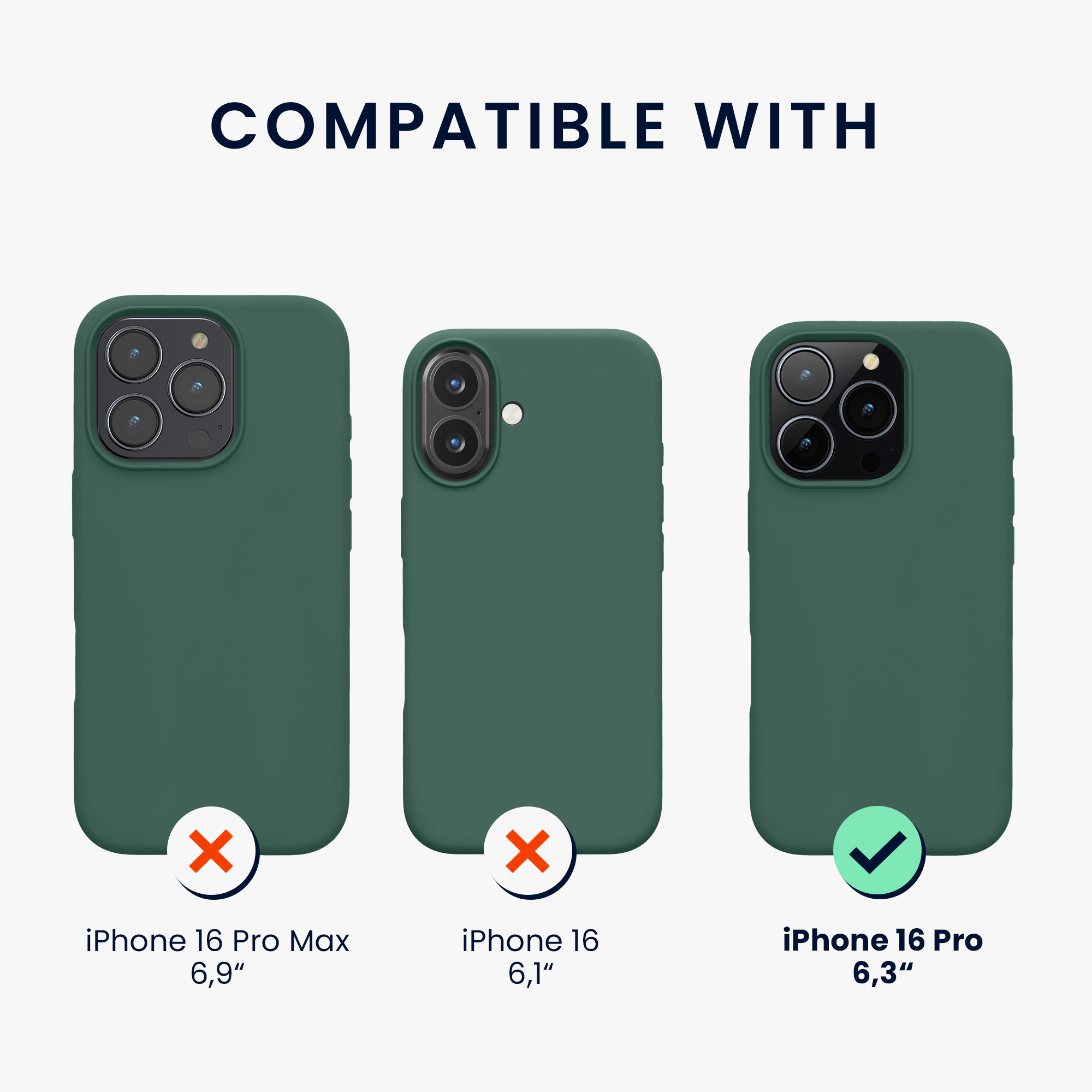 Silikonový kryt na mobil Apple iPhone 16 Pro kwmobile - lesní zelená