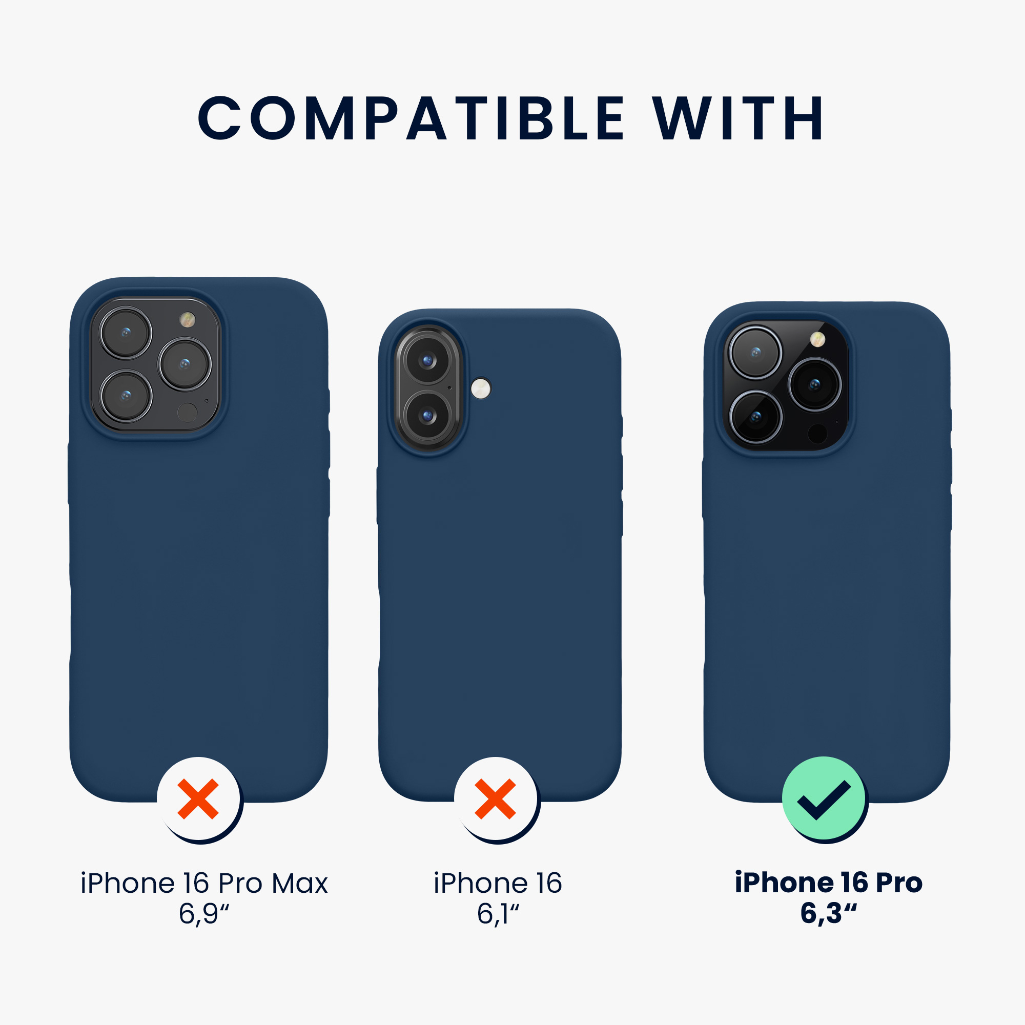 Silikonový kryt na mobil Apple iPhone 16 Pro kwmobile - tmavě modrá