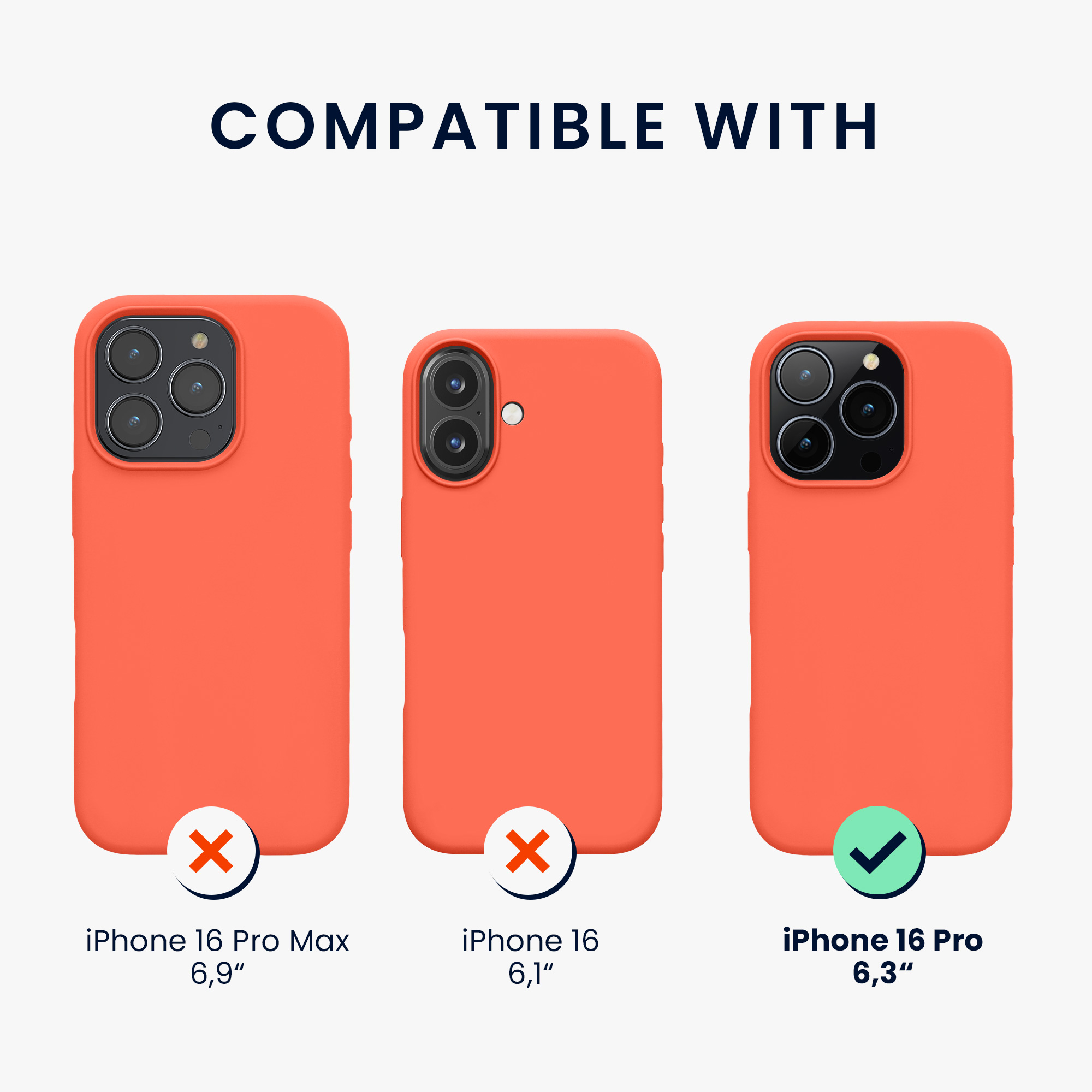 Silikonový kryt na mobil Apple iPhone 16 Pro kwmobile - korálová