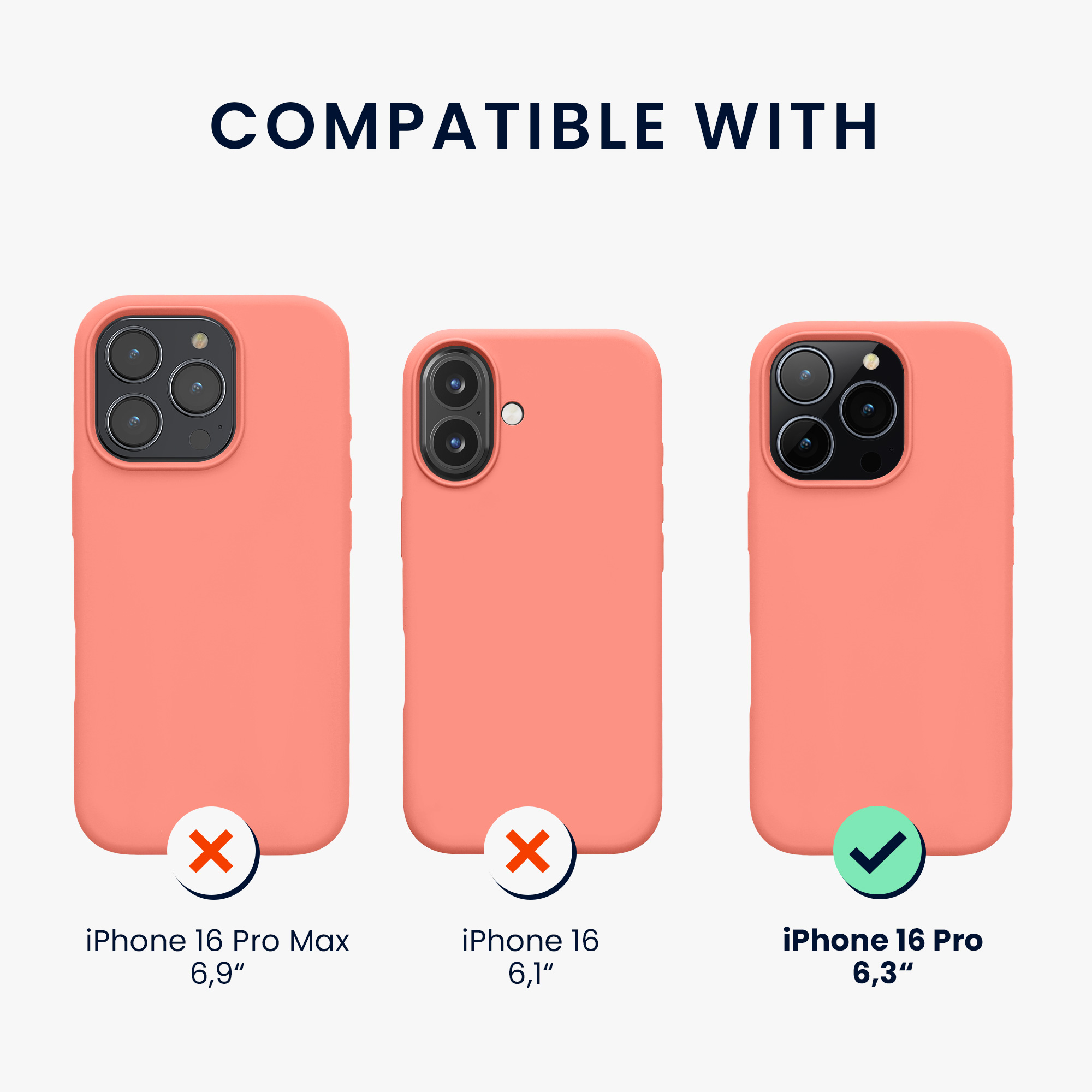 TPU silikonový kryt pro Apple iPhone 16 Pro, měkký povrch kwmobile ‑ korálově broskvová