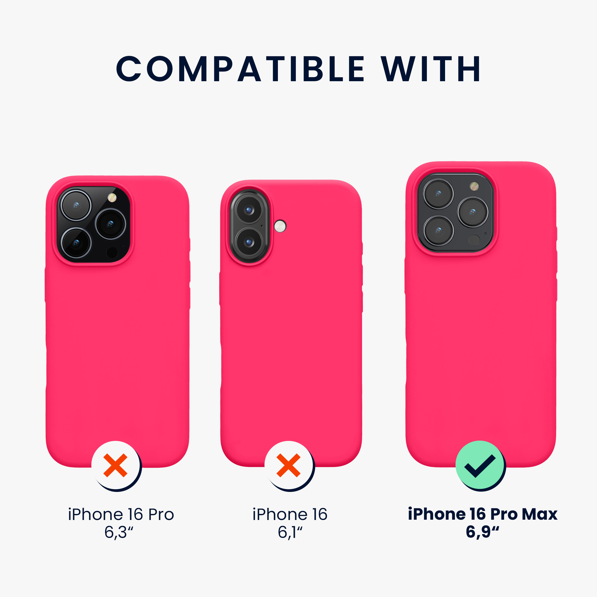 Silikonový kryt na mobil Apple iPhone 16 Pro Max kwmobile - neonově růžová