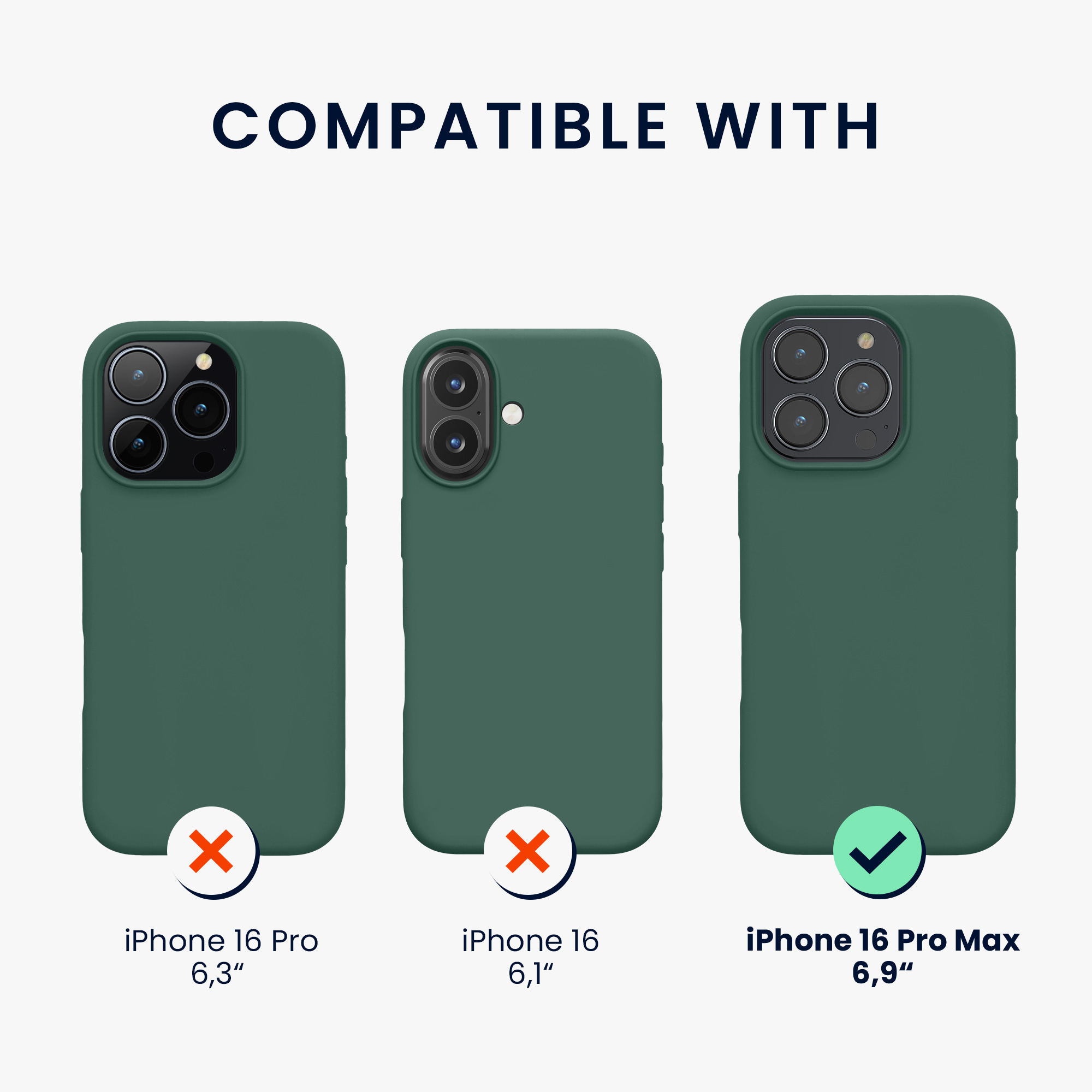 Silikonový kryt na mobil Apple iPhone 16 Pro Max kwmobile - lesní zelená