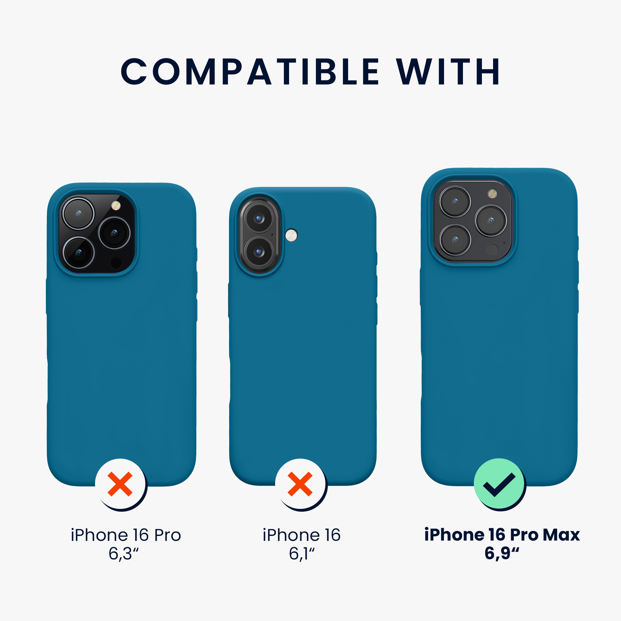 Silikonový kryt Kwmobile pro iPhone 16 Pro Max - karibsky modrá