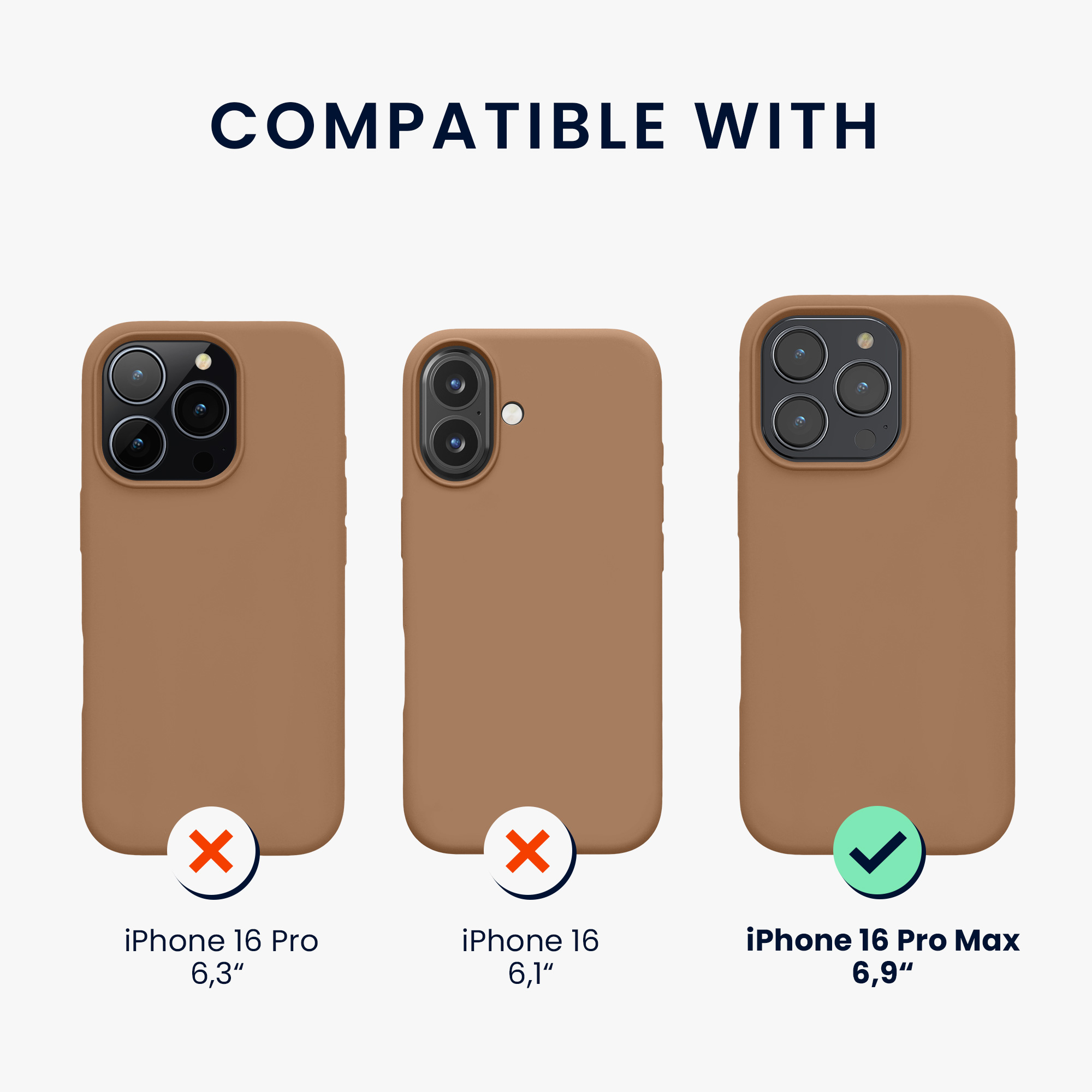 TPU silikonový kryt pro Apple iPhone 16 Pro Max, měkký povrch kwmobile ‑ cappuccino