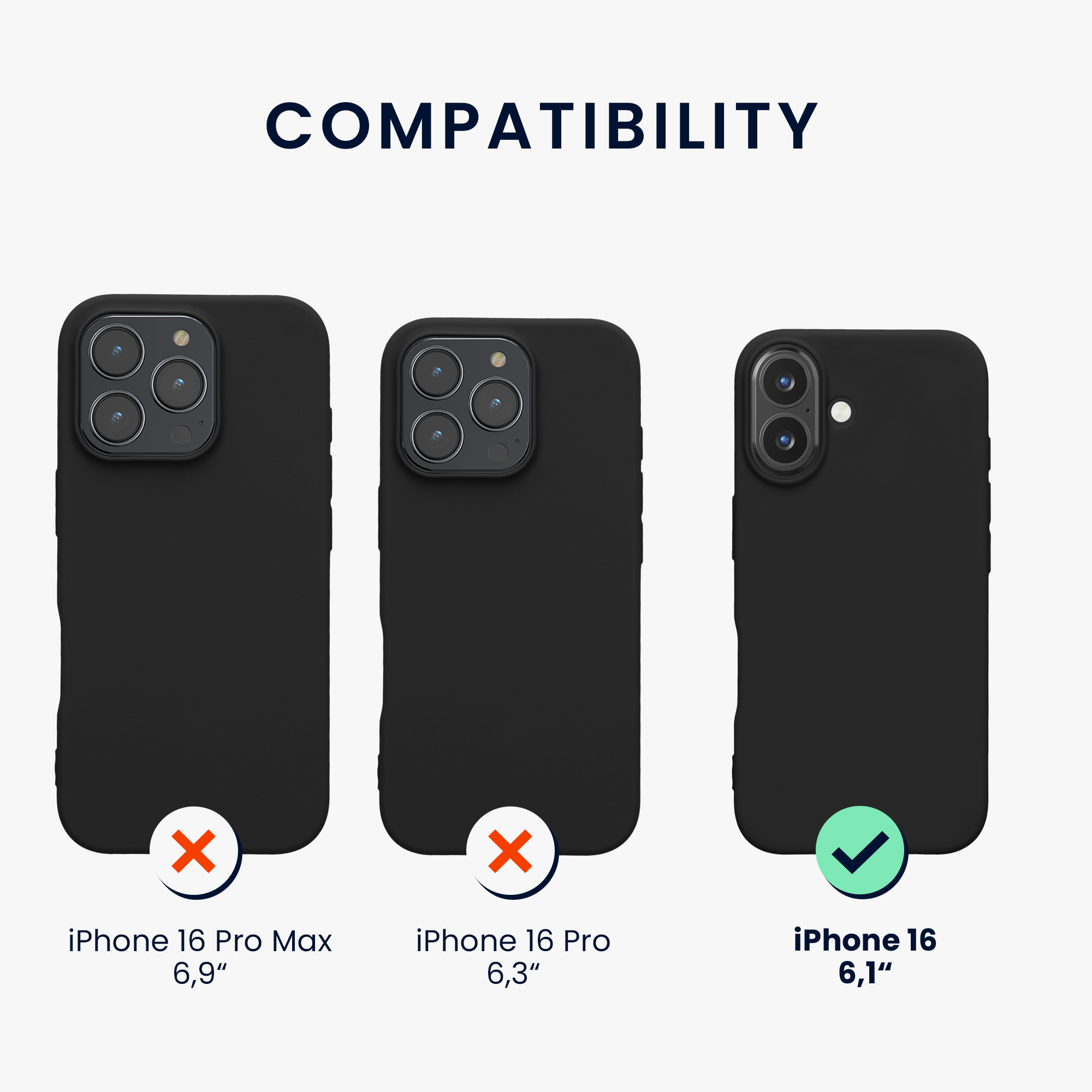 Silikonový kryt kwmobile pro iPhone 16 - matná černá