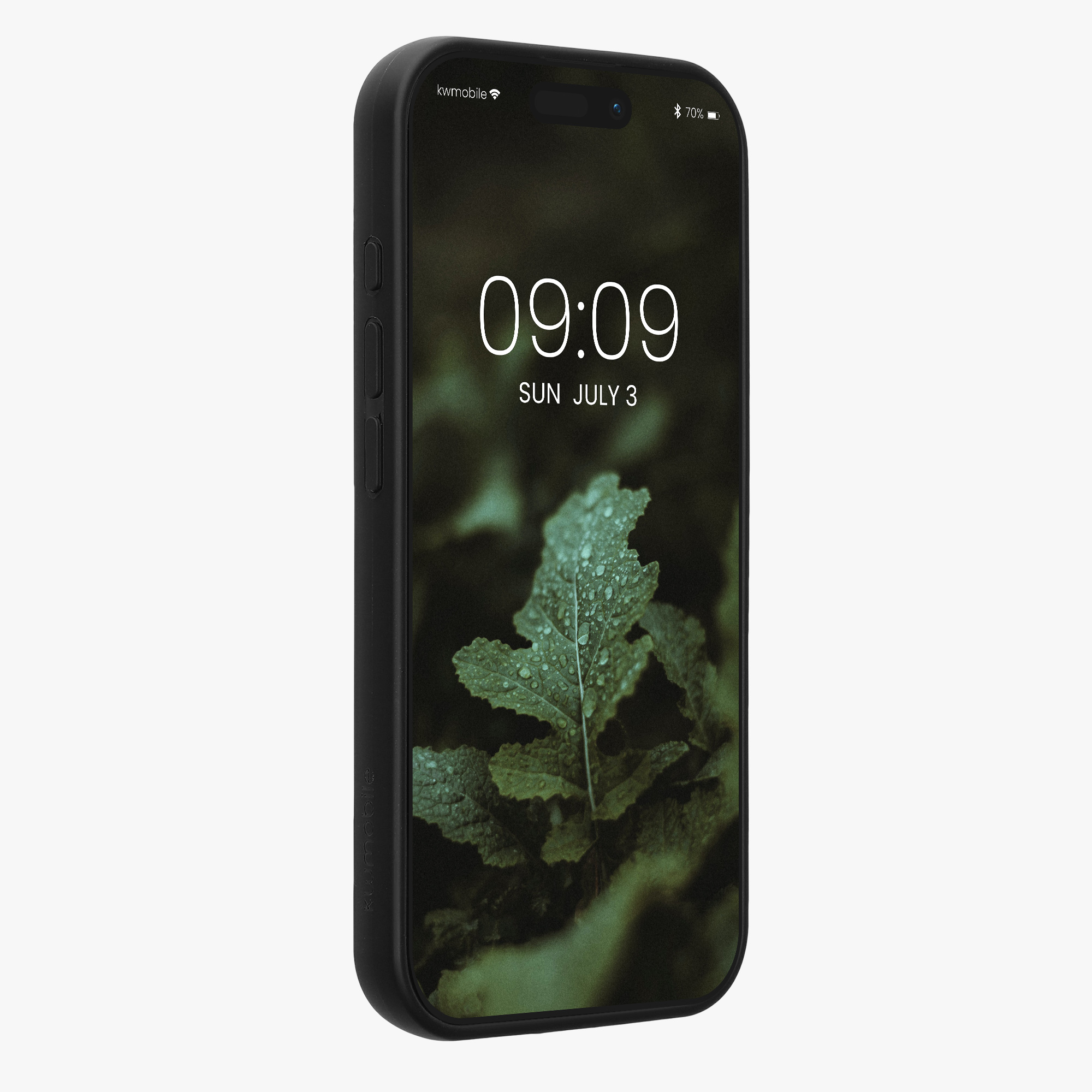 Dřevěný kryt na mobil Apple iPhone 16 Pro, nárazuvzdorný - kwmobile, tmavě hnědý