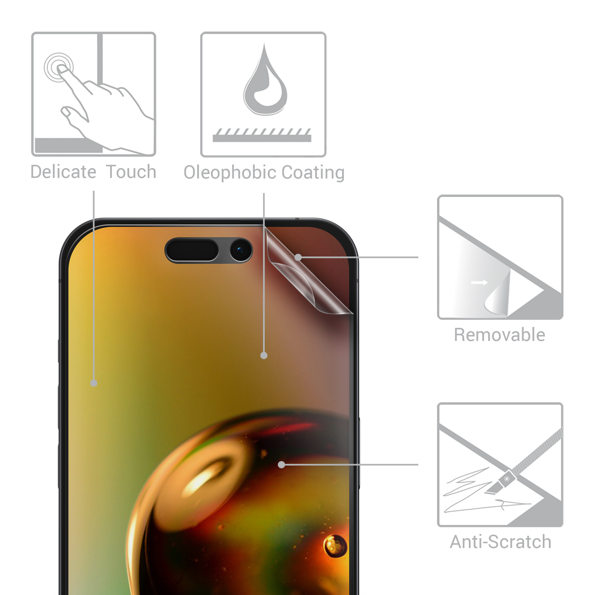 Ochranné sklo kwmobile iPhone 15 Matte