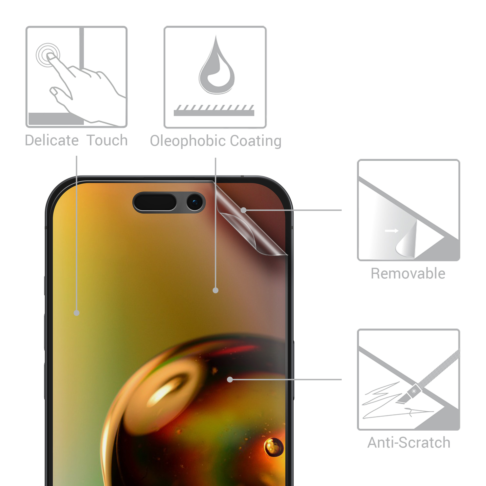 Sada 3 ochranných fólií pro Apple iPhone 16 Pro kwmobile - matný