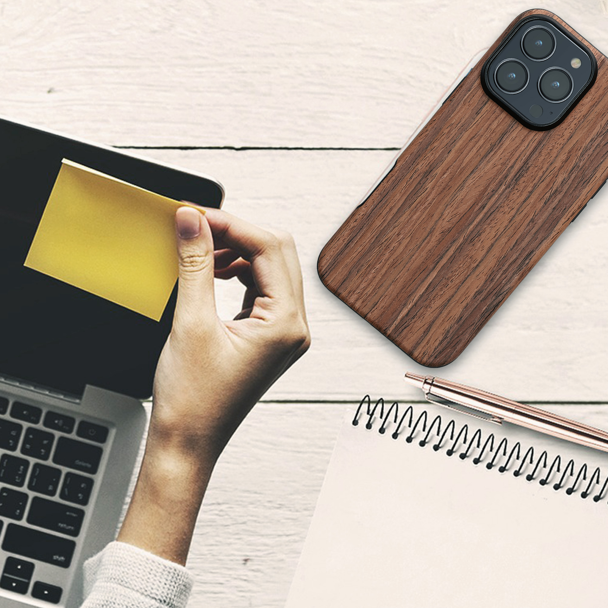Dřevěný kryt na mobil Apple iPhone 16 Pro Max kwmobile - hnědá
