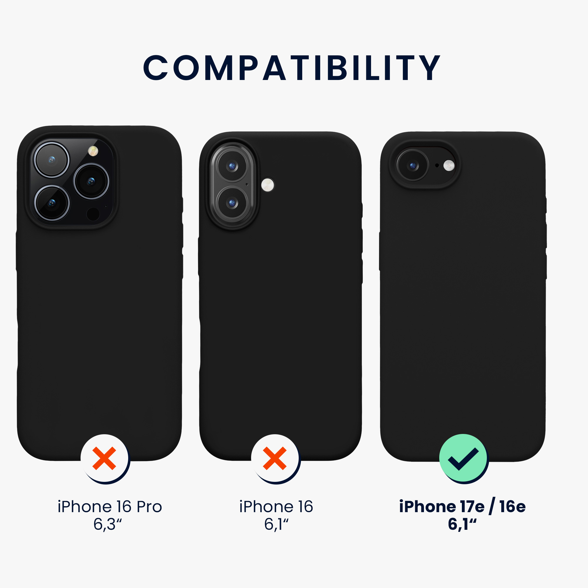Pouzdro pro Apple iPhone 17e / iPhone 16e kwmobile silikonové - černá